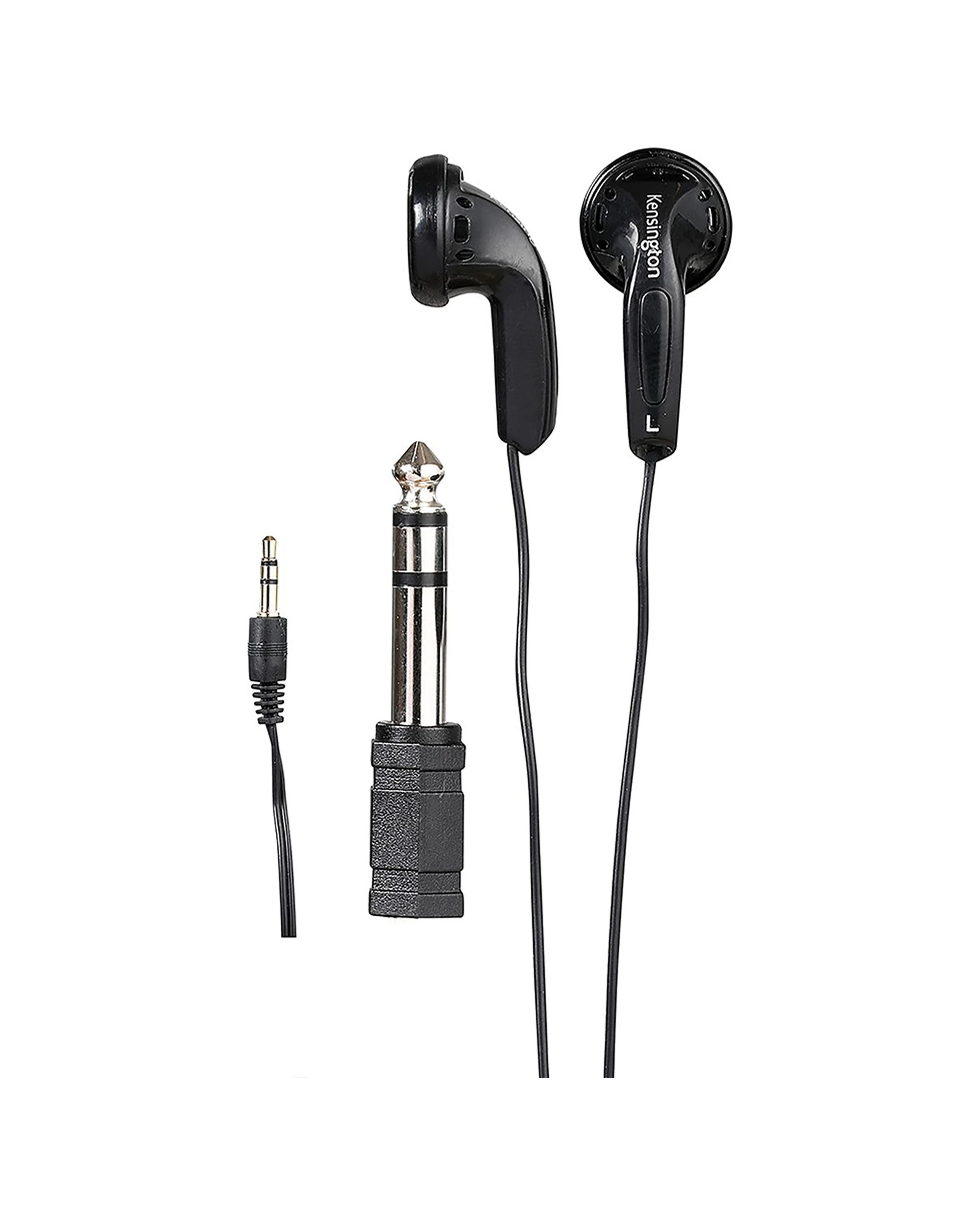 2 KENSINGTON In-Ear Headphones Wired Earphones 3.5mm Adapter Comfort Earphones - Black, 2 of 3