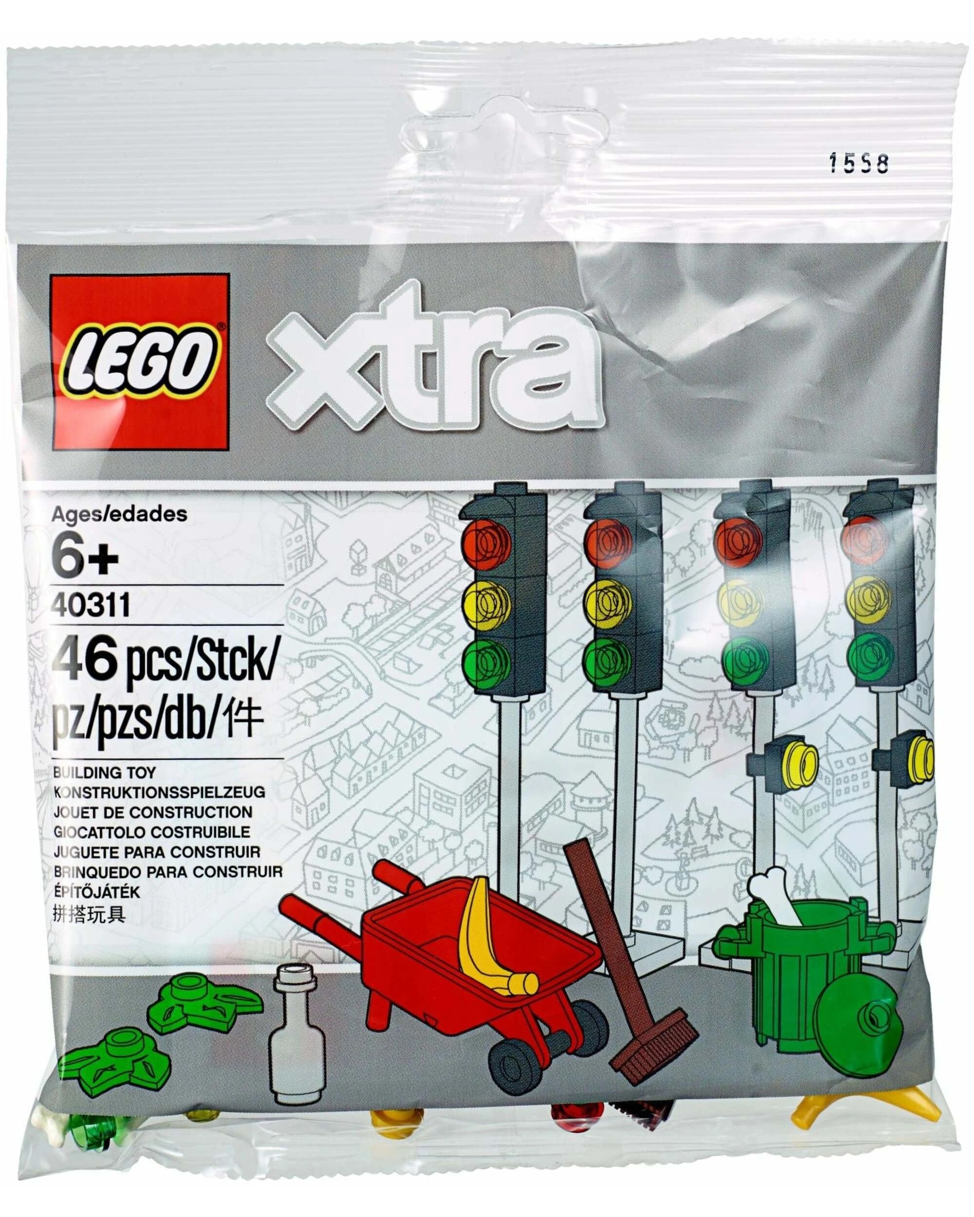 1 LEGO 40311 Traffic Lights, Wheelbarrow & Trash Can Accessories, 1 of 1