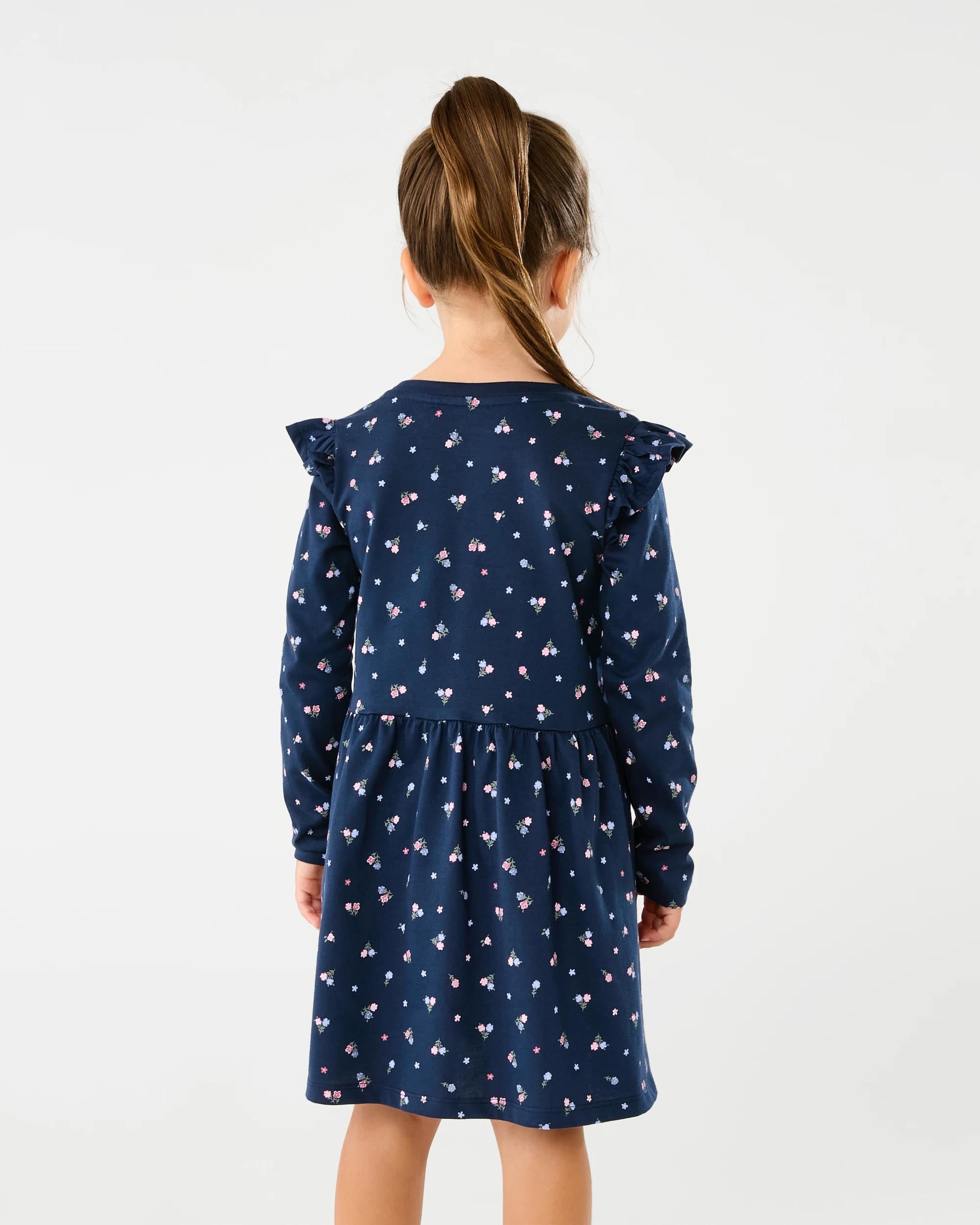 2 Long Sleeve Jersey Dress Nvy Floral, 2 of 6