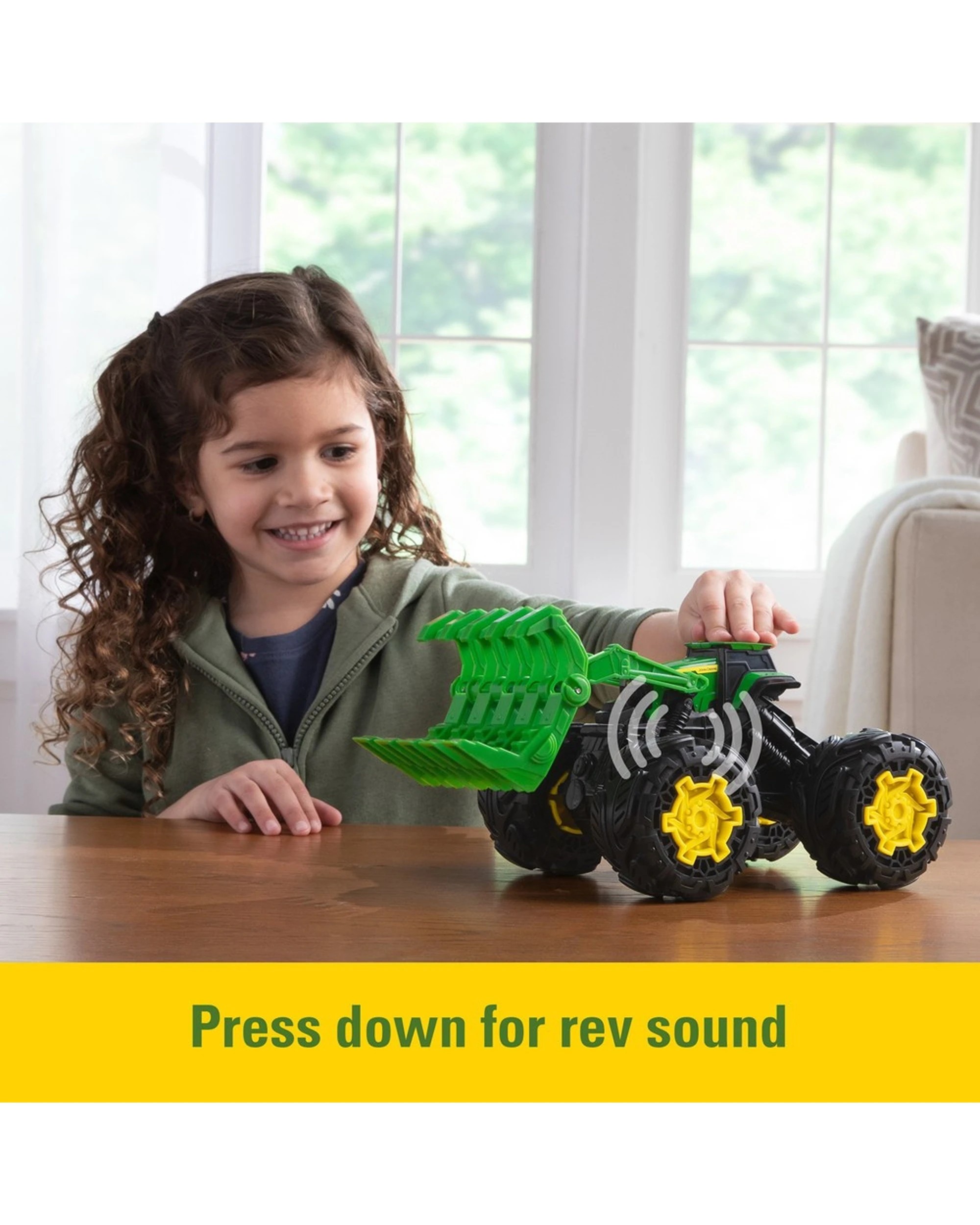 2 John Deere Monster Treads Rev Up Tractor Kids Toy With Sounds And Super Bouncy Tyres - Multi, 2 of 6