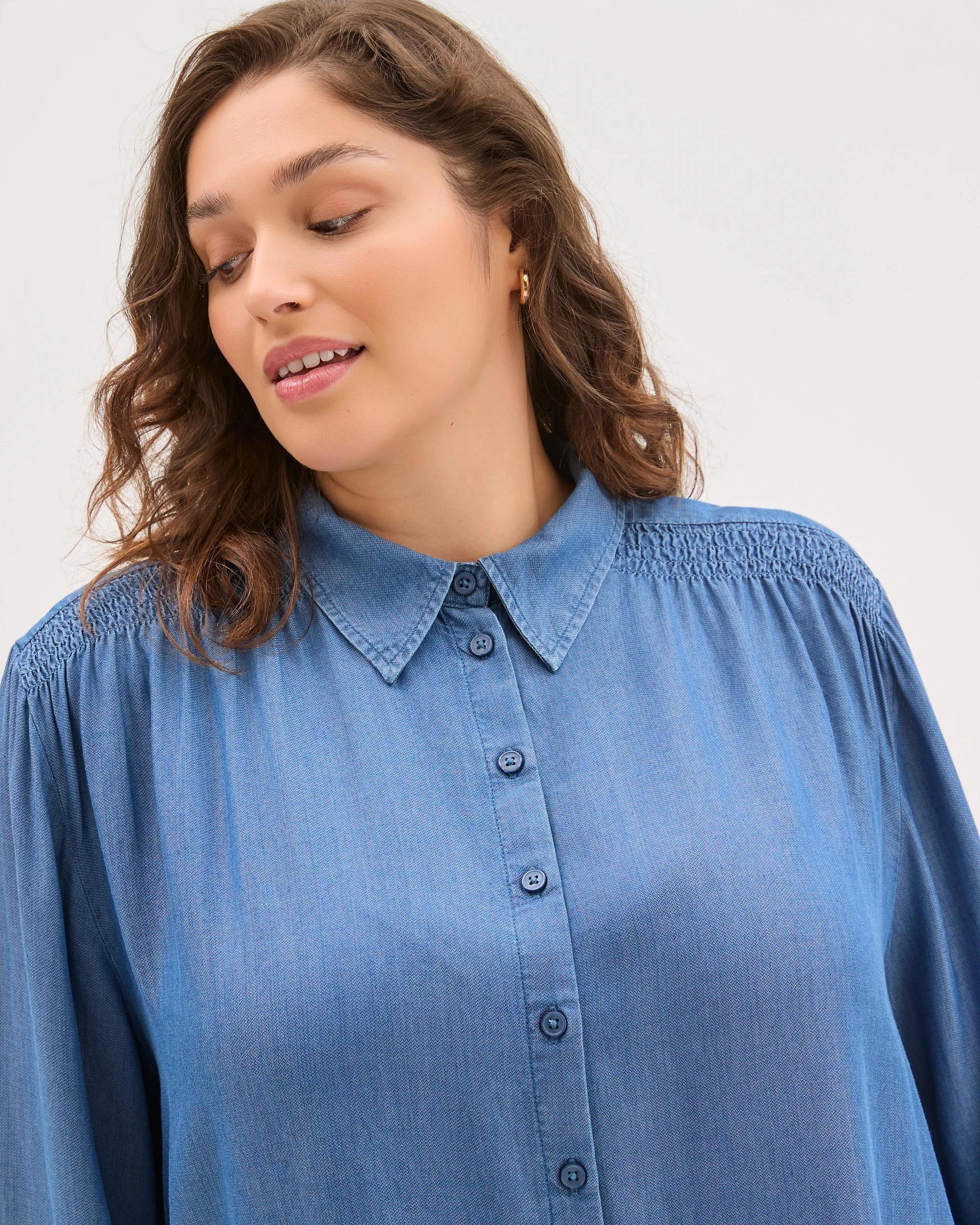 5 Target Curve Plus Size Chambray Shirt VINTAGE WASH, 5 of 6