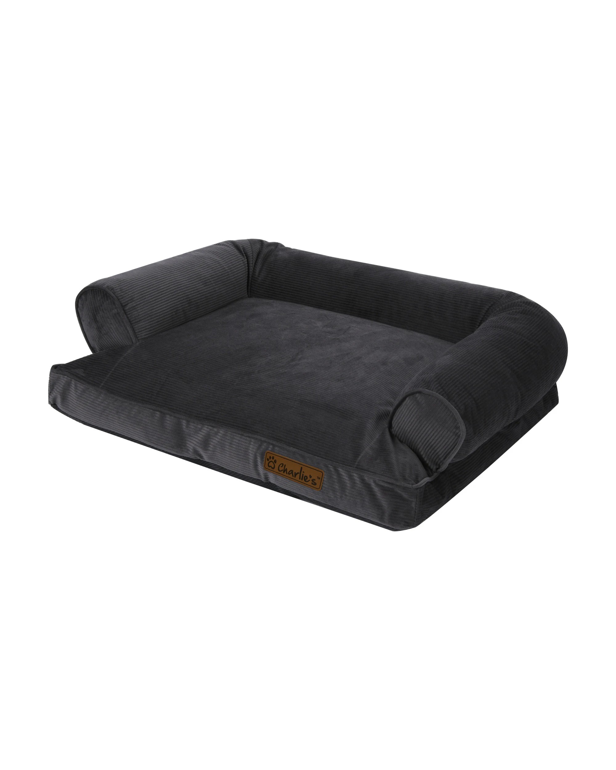 3 Charlie's Corduroy Dog Sofa Bed Large - Charcoal, 3 of 9