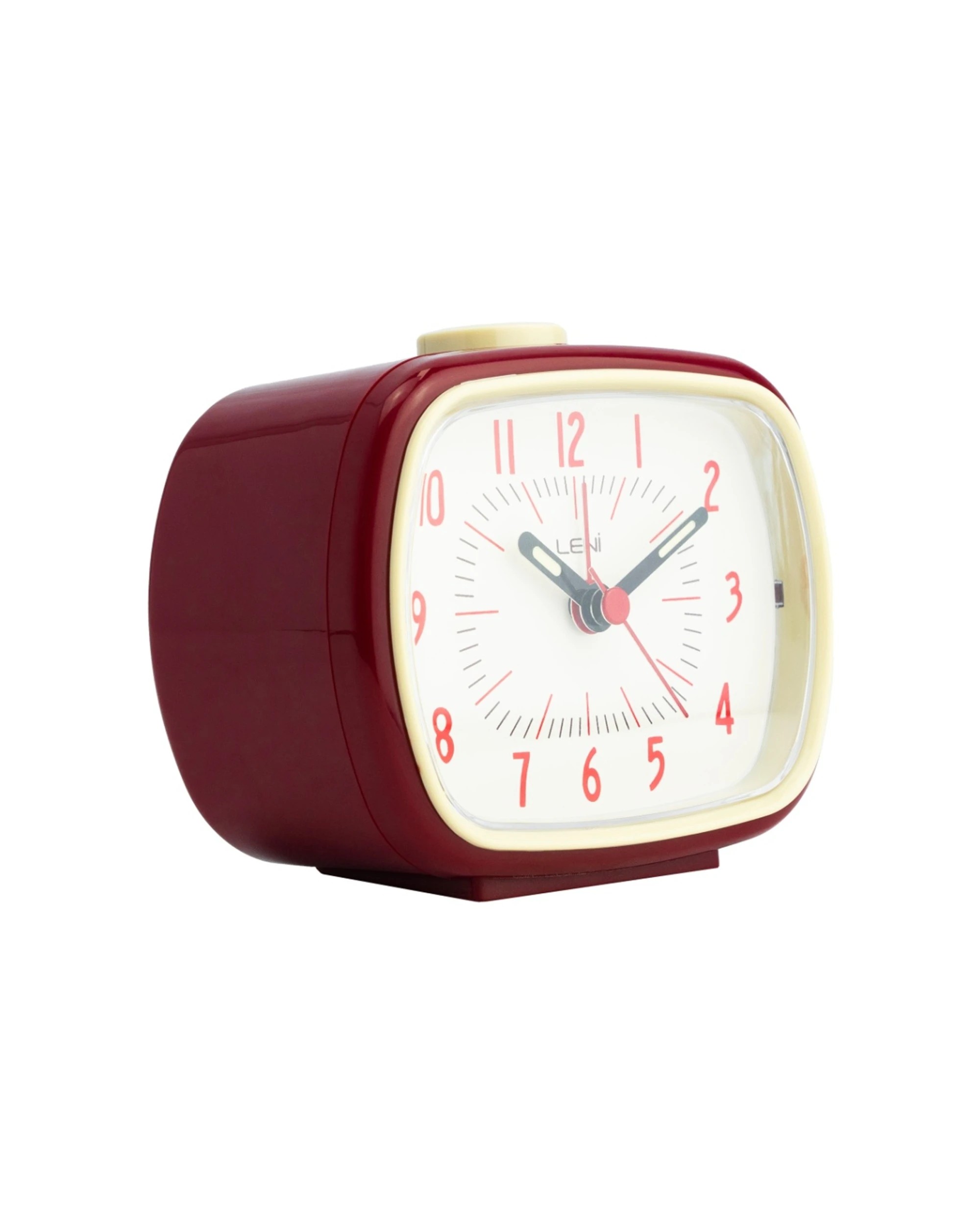 3 Leni Retro 9cm Alarm Clock Luminescent Hands Audible Beep-Beep Alarm - Red, 3 of 8