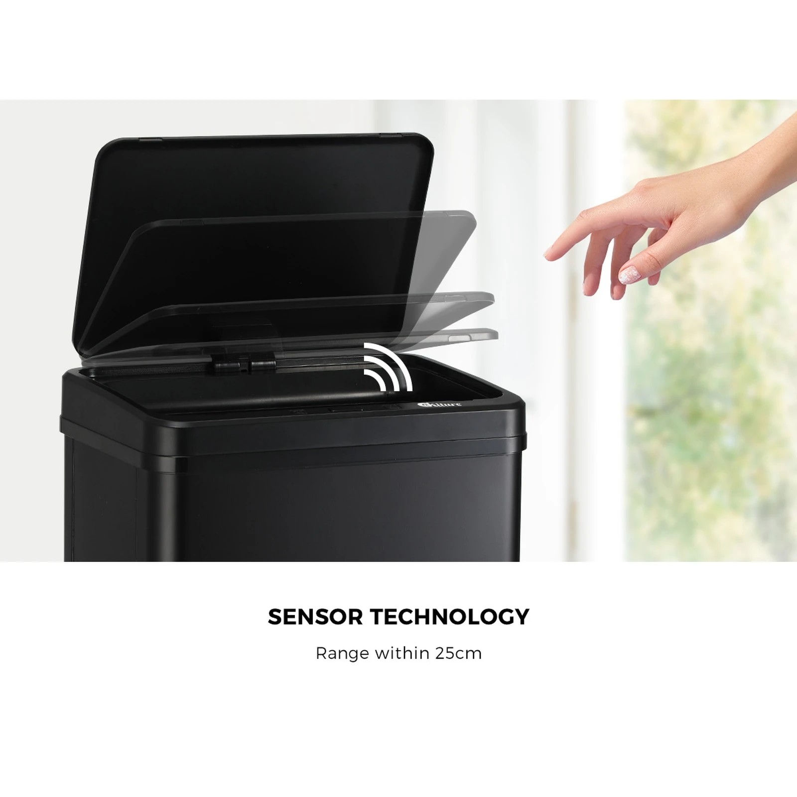 4 Oikiture 60L Motion Sensor Rubbish Bin - Black, 4 of 10