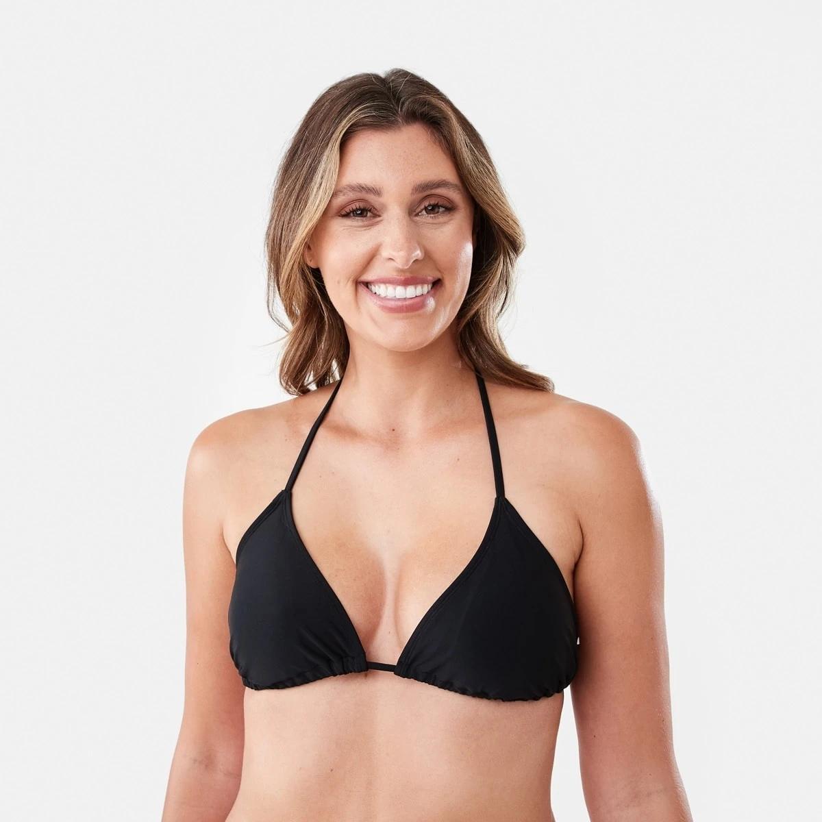 1 Slide Triangle Bikini Top BLACK, 1 of 8