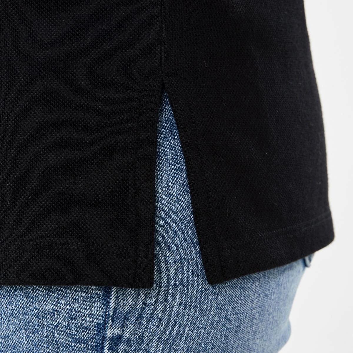 6 Long Sleeve Pique Top Black, 6 of 6