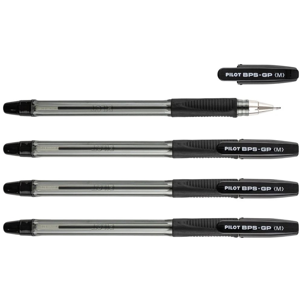 3 PILOT BPS-GP Ballpoint Pen Medium 1mm Black 4 Pack, 3 of 8