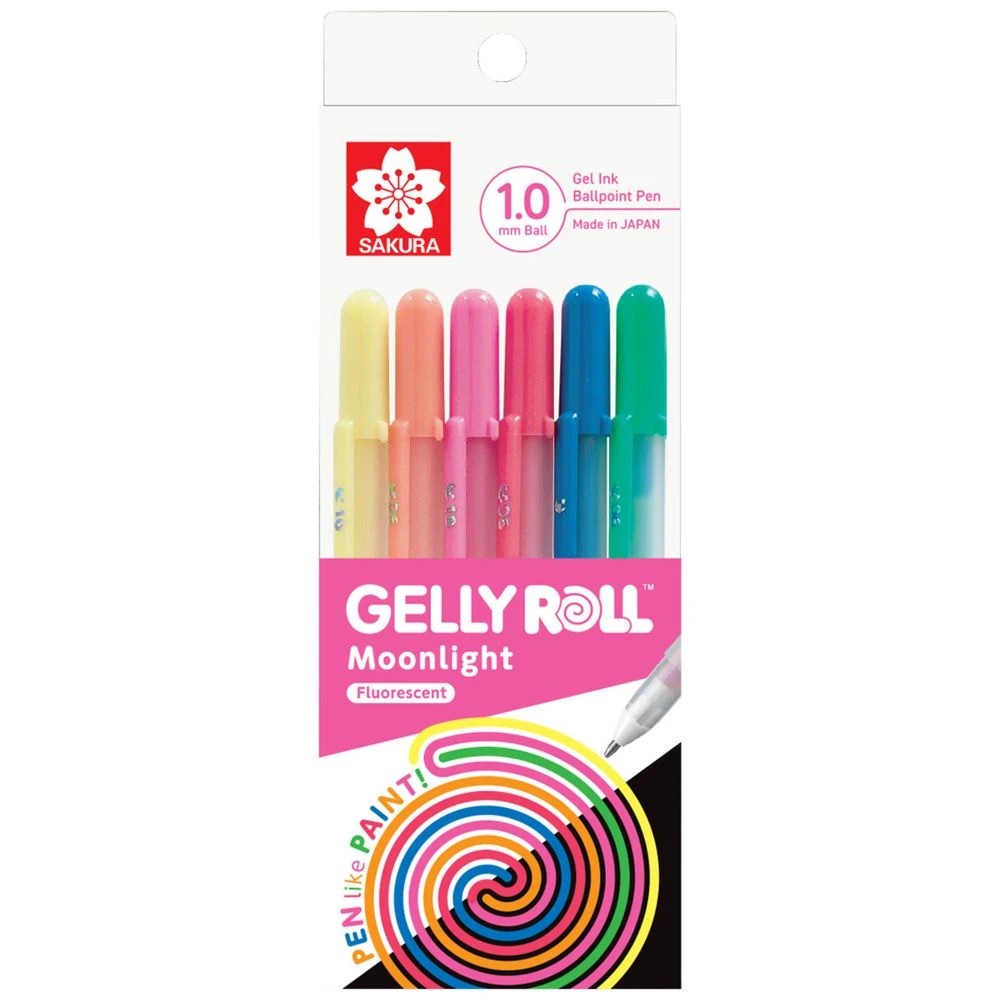 1 Sakura Gellly Roll Pen Moonlight Fluoroescent 6 Pack, 1 of 3