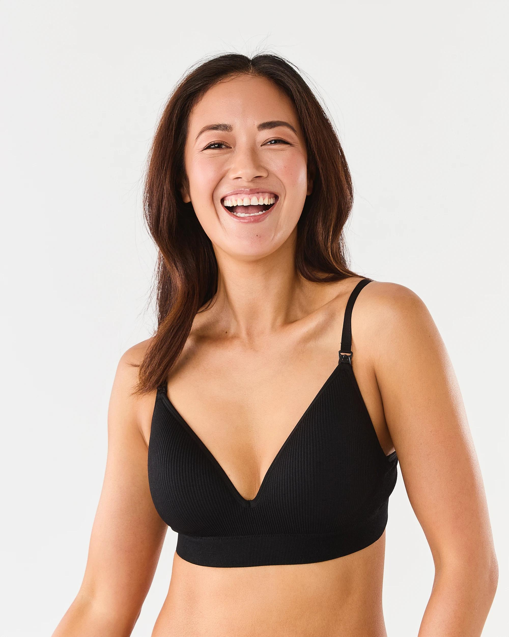 4 2 Pack Maternity Wirefree Seamfree Rib T-shirt Bra Lf Bk, 4 of 10