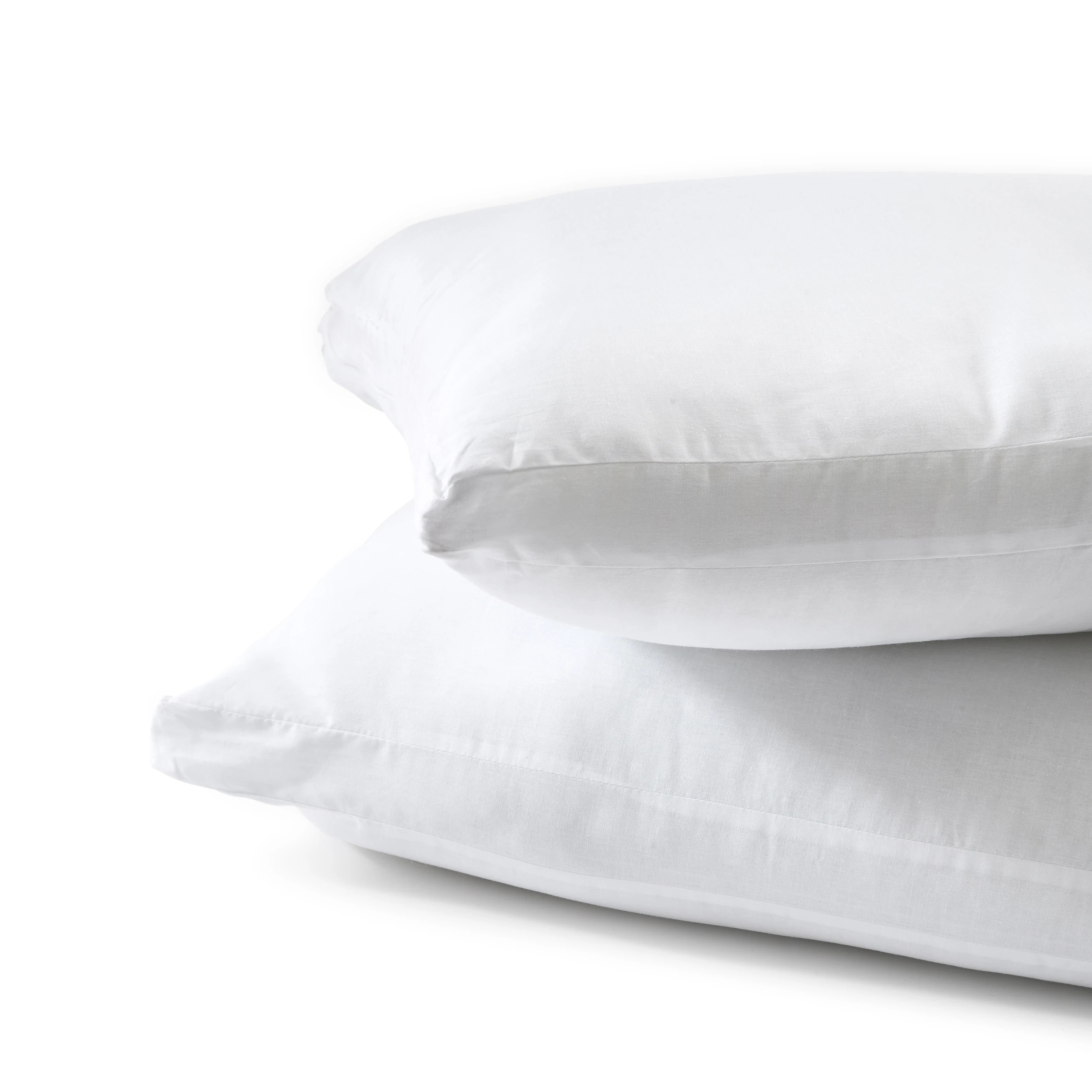 2 2 Pack Cotton Rich Cover Pillows - High Profile, White, 2 of 6