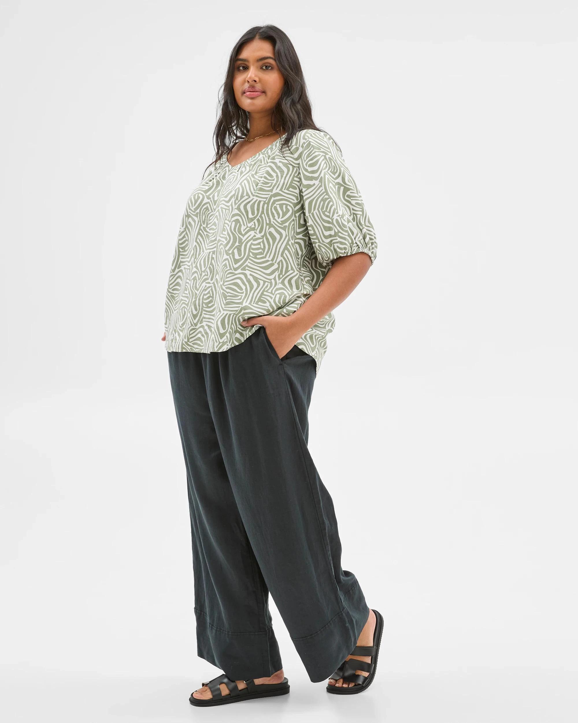 3 Target Plus Size Gathered V-Neck Blouse TRIBAL PRINT, 3 of 7