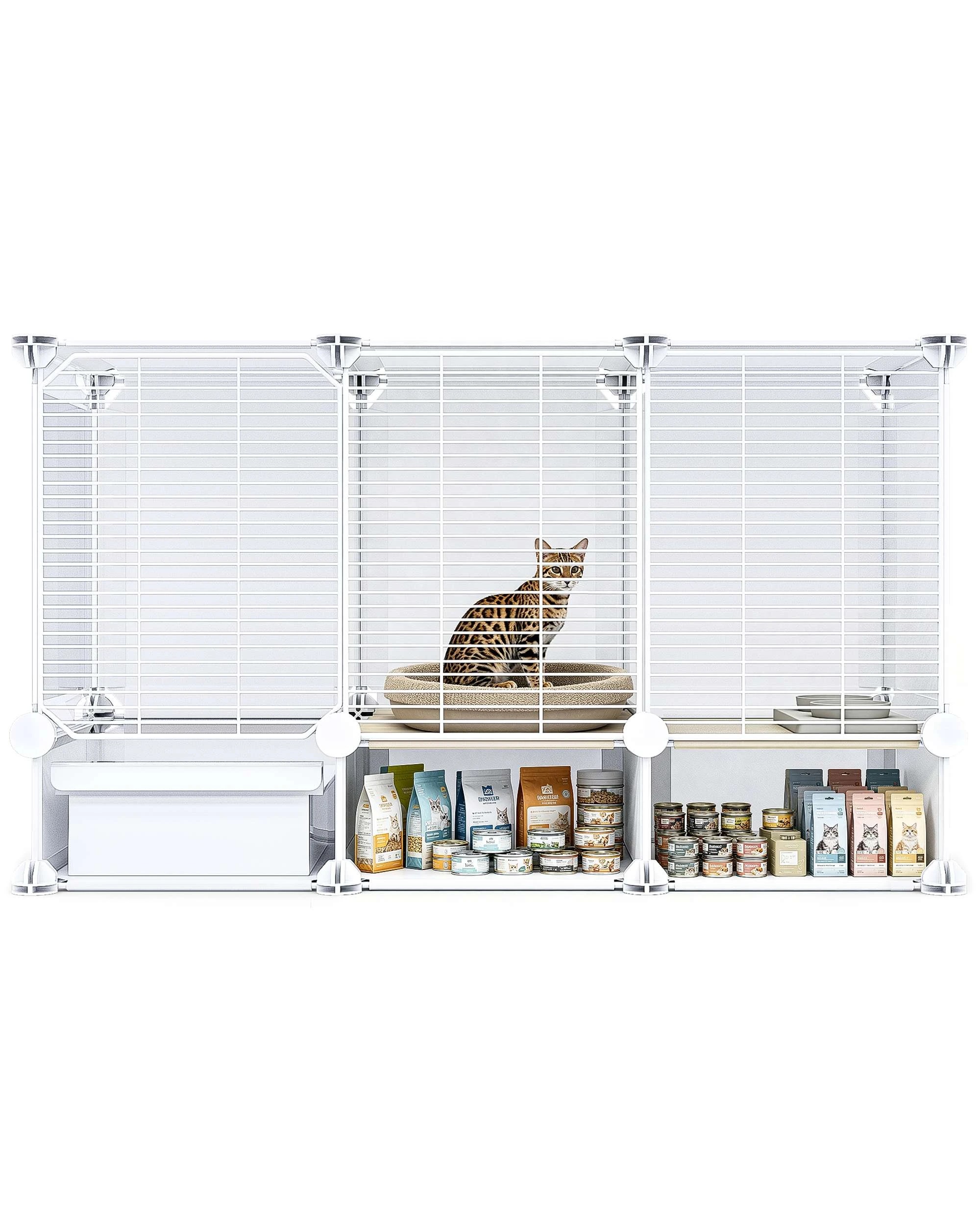1 Advwin Cat Cage with Cat Litter Box DIY Cat Enclosures Cat Condo House, 1 of 5