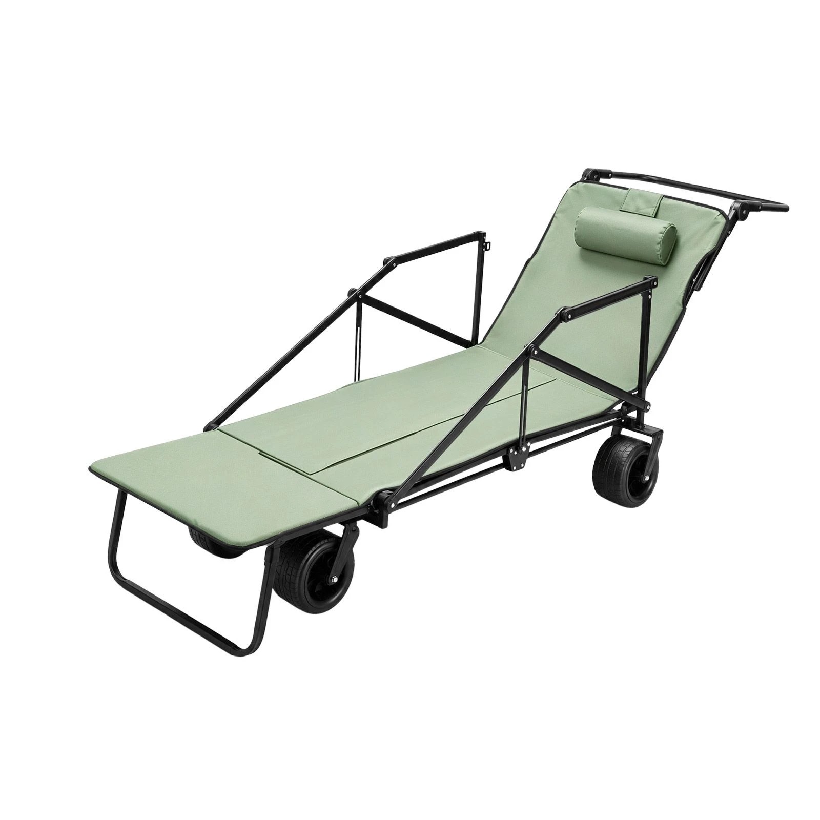 4 Ausway 3 in 1 Folding Wagon Cart Convertible Trolley Lounge Chair Bed for Camping Beach 200kg Capacity, 4 of 6