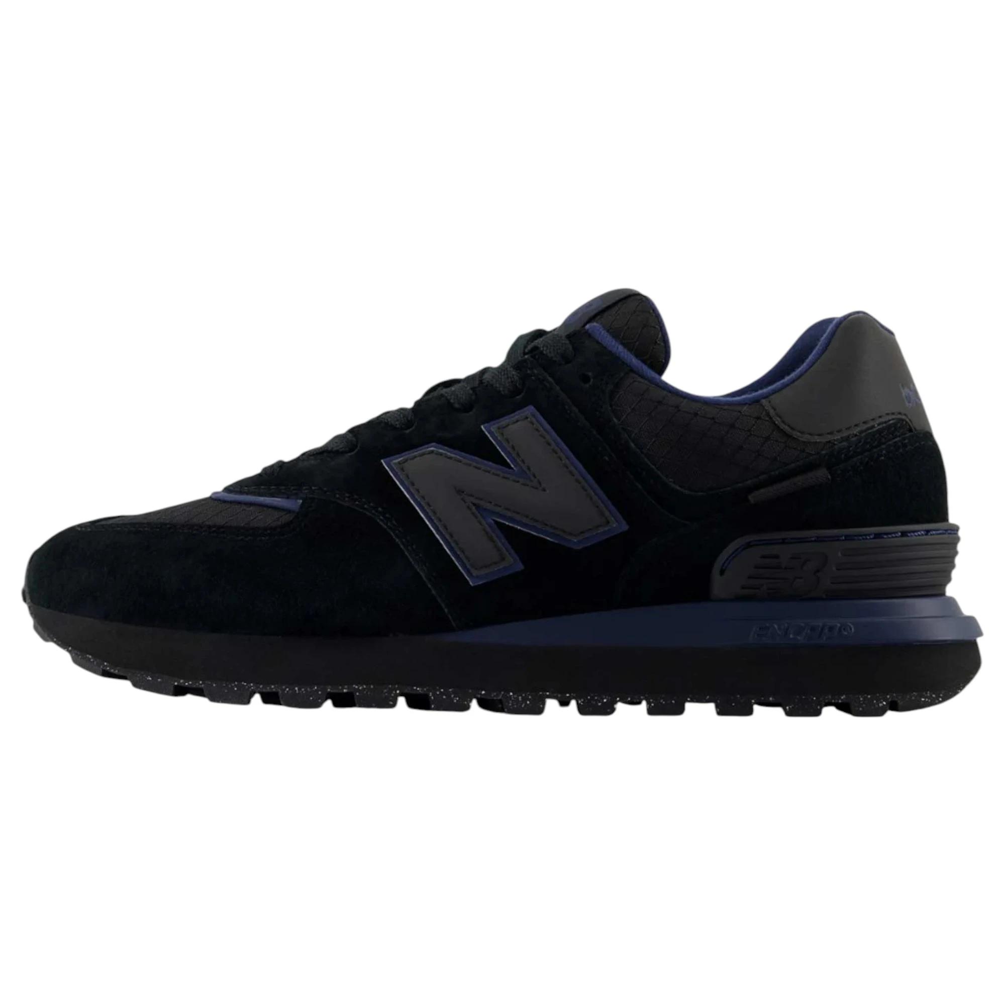 1 New Balance Mens 574 Black/ Navy Athletic Shoes BLACK/NAVY, 1 of 6