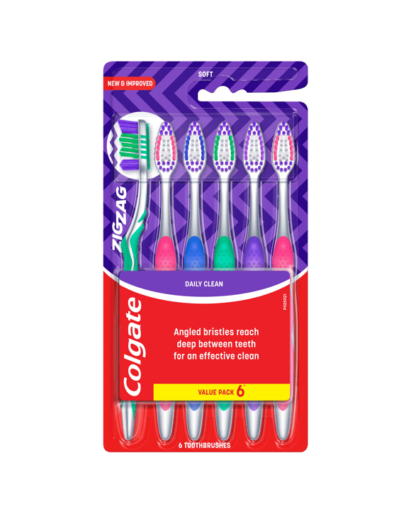 Colgate 6 Pack Soft ZigZag Toothbrushes