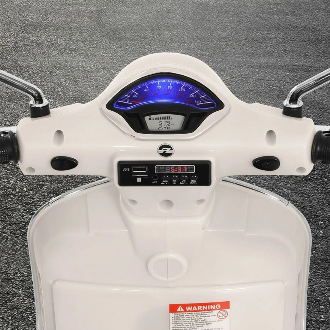 4 Kids Electric Ride On Car Motorcycle Motorbike Vespa Licensed GTS - White, 4 of 5