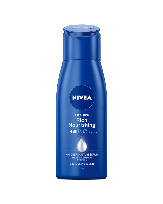 Nivea Rich Nourishing Body Lotion 75ml - Natural Almond Oil and Vitam