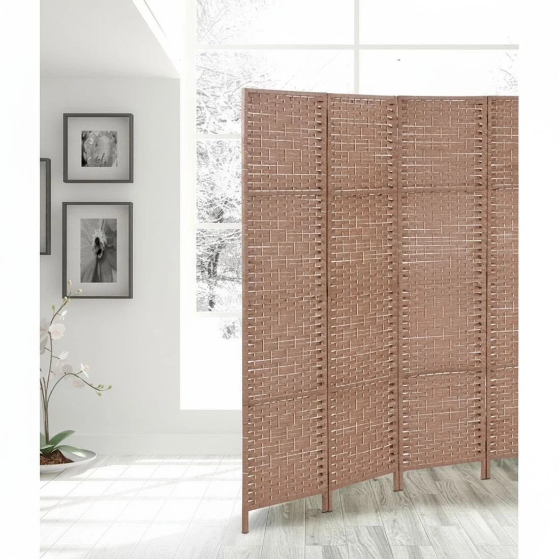 5 Artiss 6 Panel Room Divider Screen 245x170cm Woven - Natural, 5 of 7