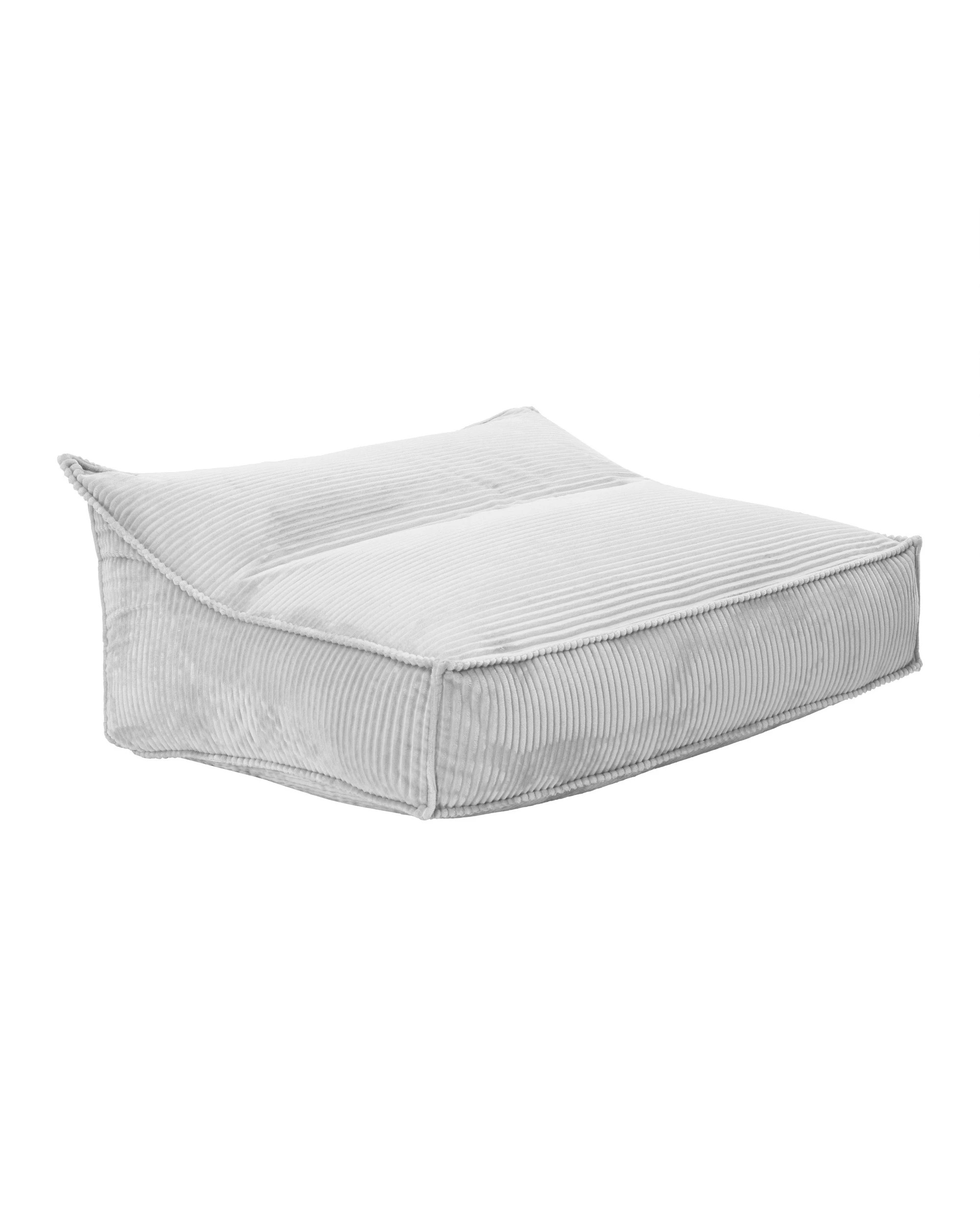 3 Cadence & Co. Wilde Ribbed Luxe Fleece Double Sofa Bean Bag Lounge Cover - Silver Grey, 3 of 8