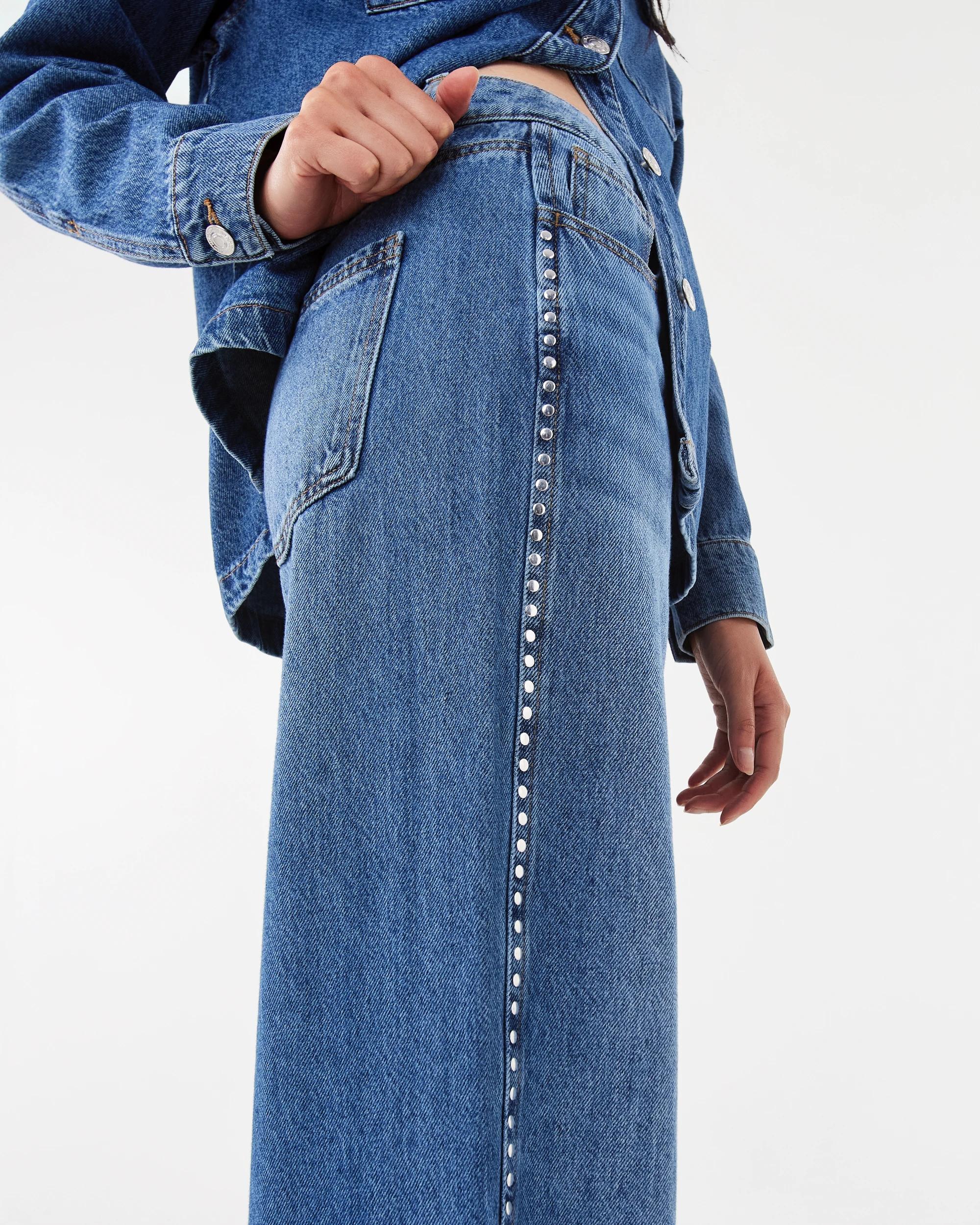 6 Studded Jeans Mid Wash, 6 of 8