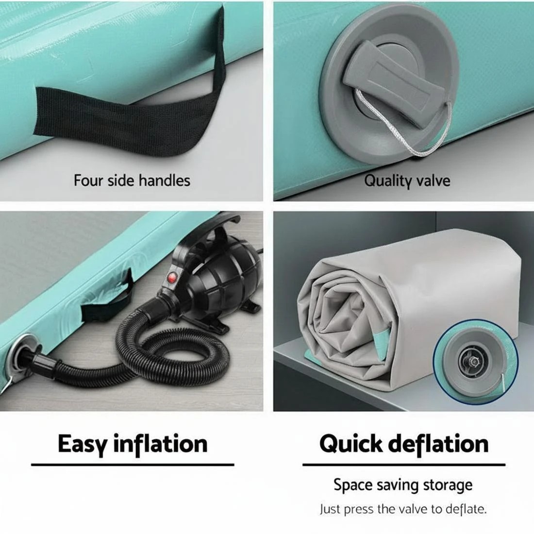 7 Everfit 3M Air Track Gymnastics Tumbling Exercise Yoga Mat W/ Pump Inflatable - Multi, 7 of 7