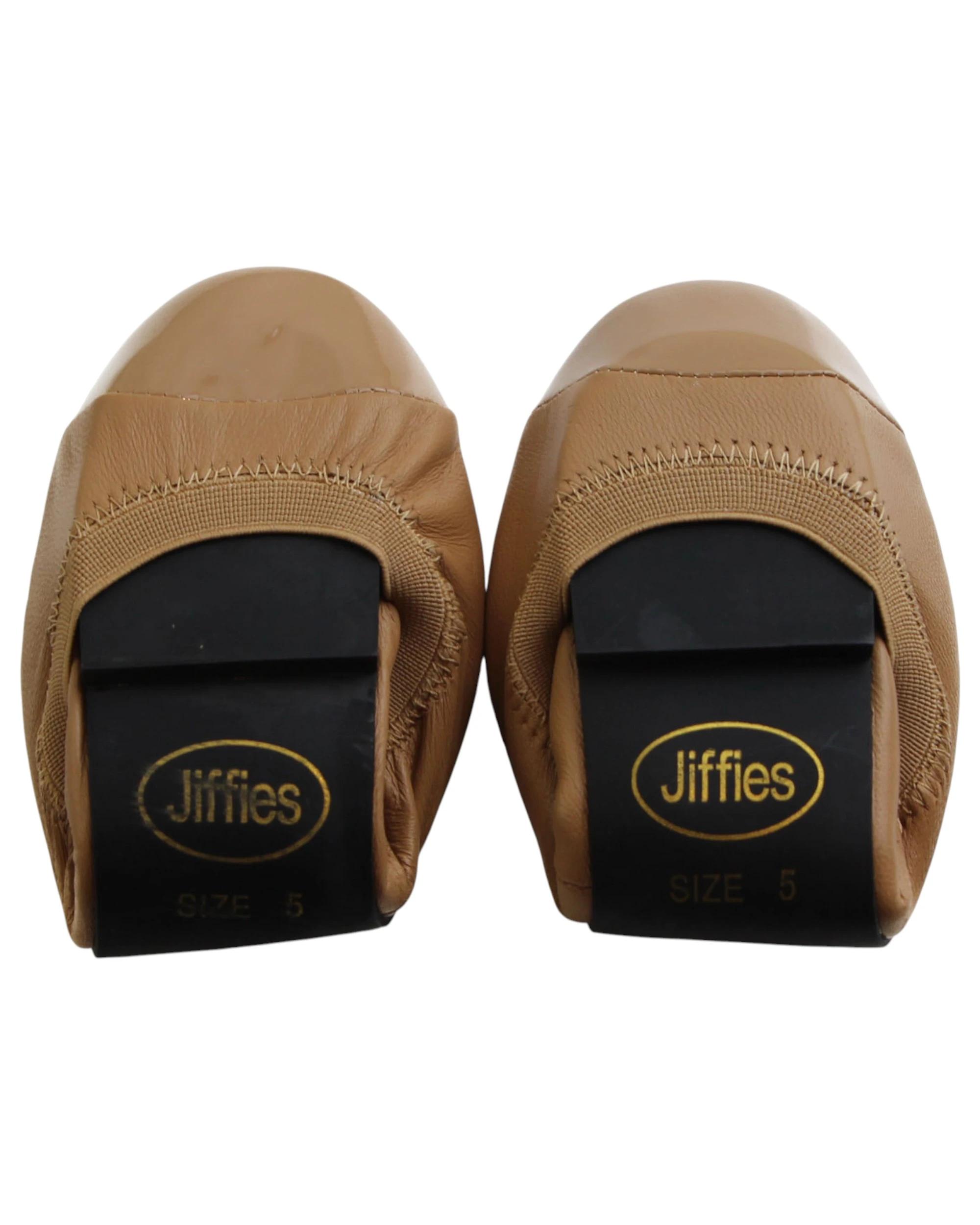 2 Jiffies Leather Ballet Lauren Womens Dance Flats Shoes CAMEL, 2 of 2