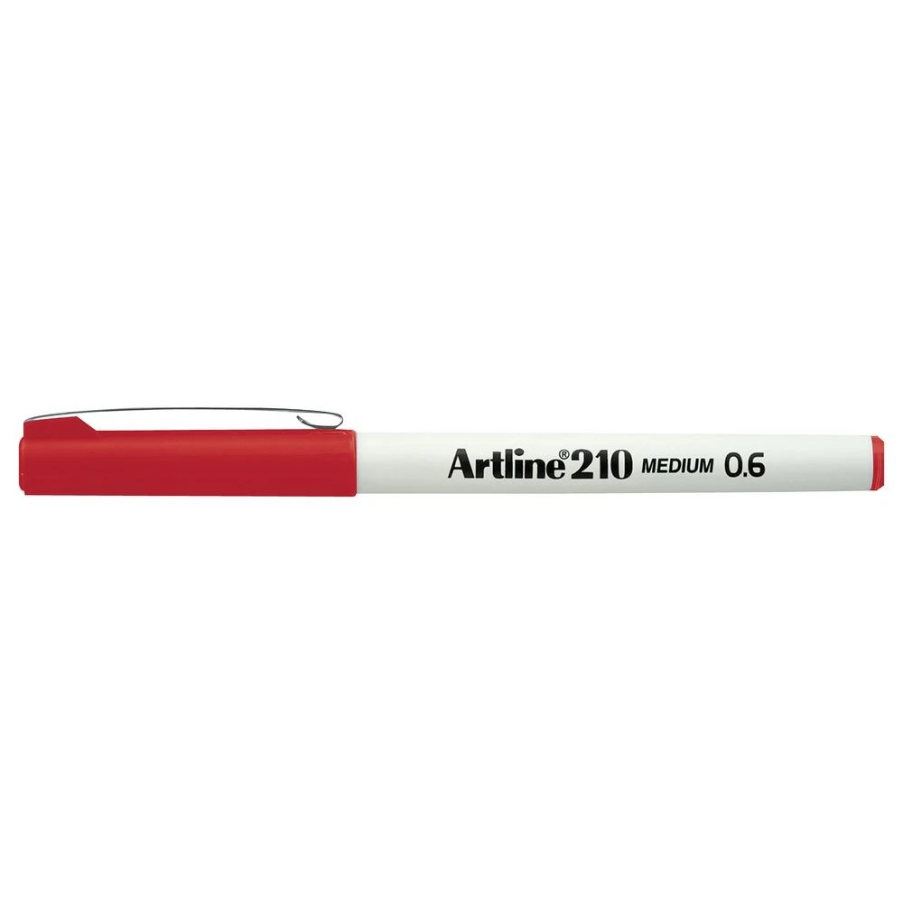 2 Artline 210 Fineliner 0.6mm Red 2 Pack, 2 of 2