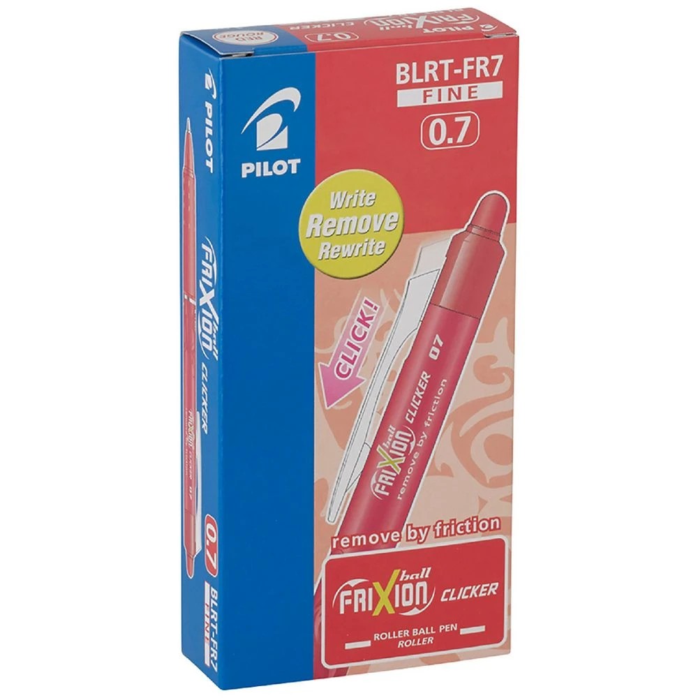 1 PILOT Frixion Clicker Erasable Gel Pen 0.7mm Red 12 Pack, 1 of 3