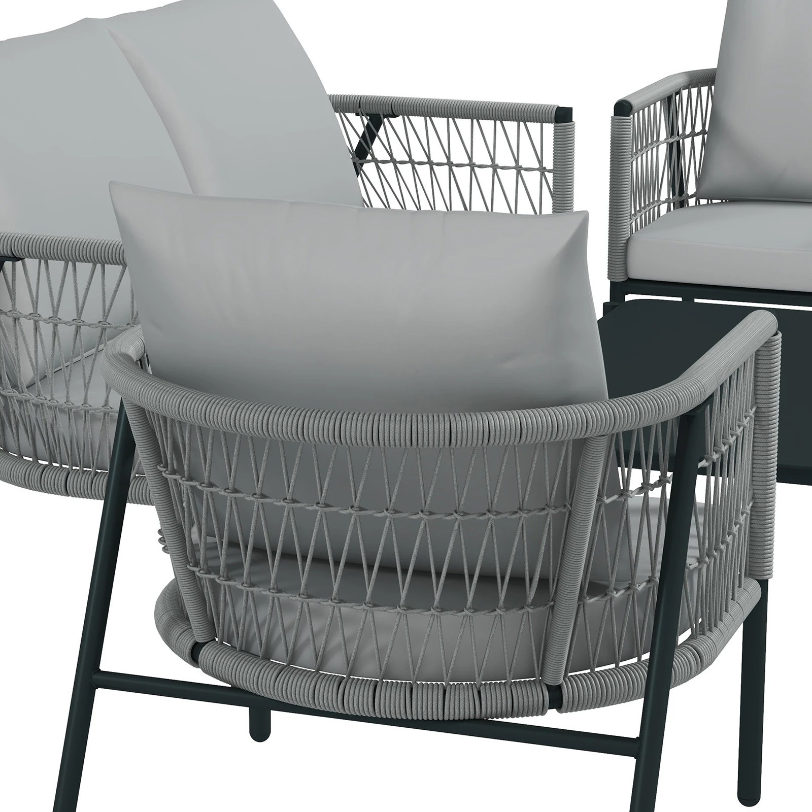 10 Arcadia Furniture 4 Piece Reims Ensemble Set Stylish Comfortable Durable Grey - Grey, 10 of 10