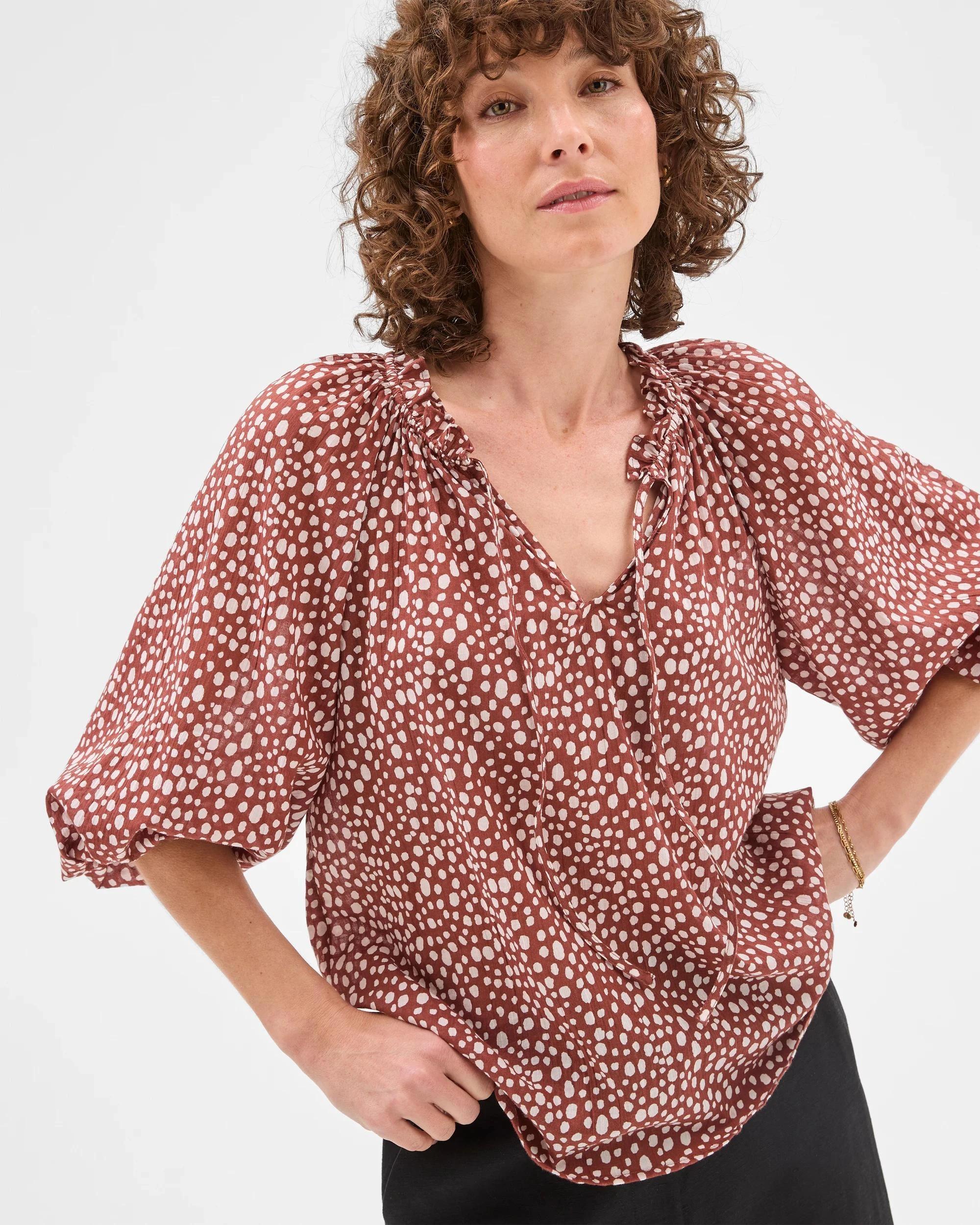 2 Target Dallas Easy Tie Blouse SCATTER SPOT, 2 of 6