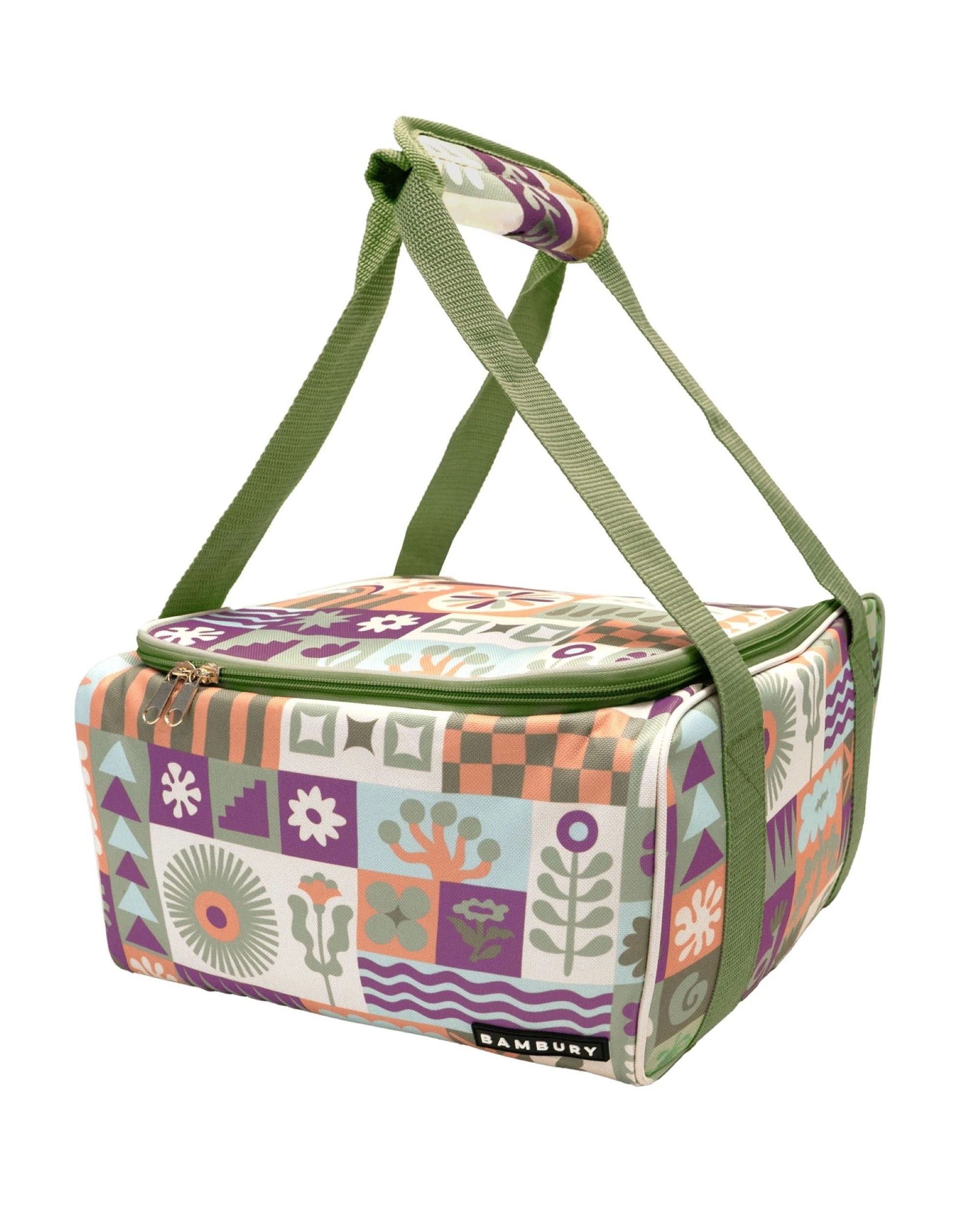 1 Bambury Zippora Insulated Square Food Carrier Cooler Bag - Multi, 1 of 3