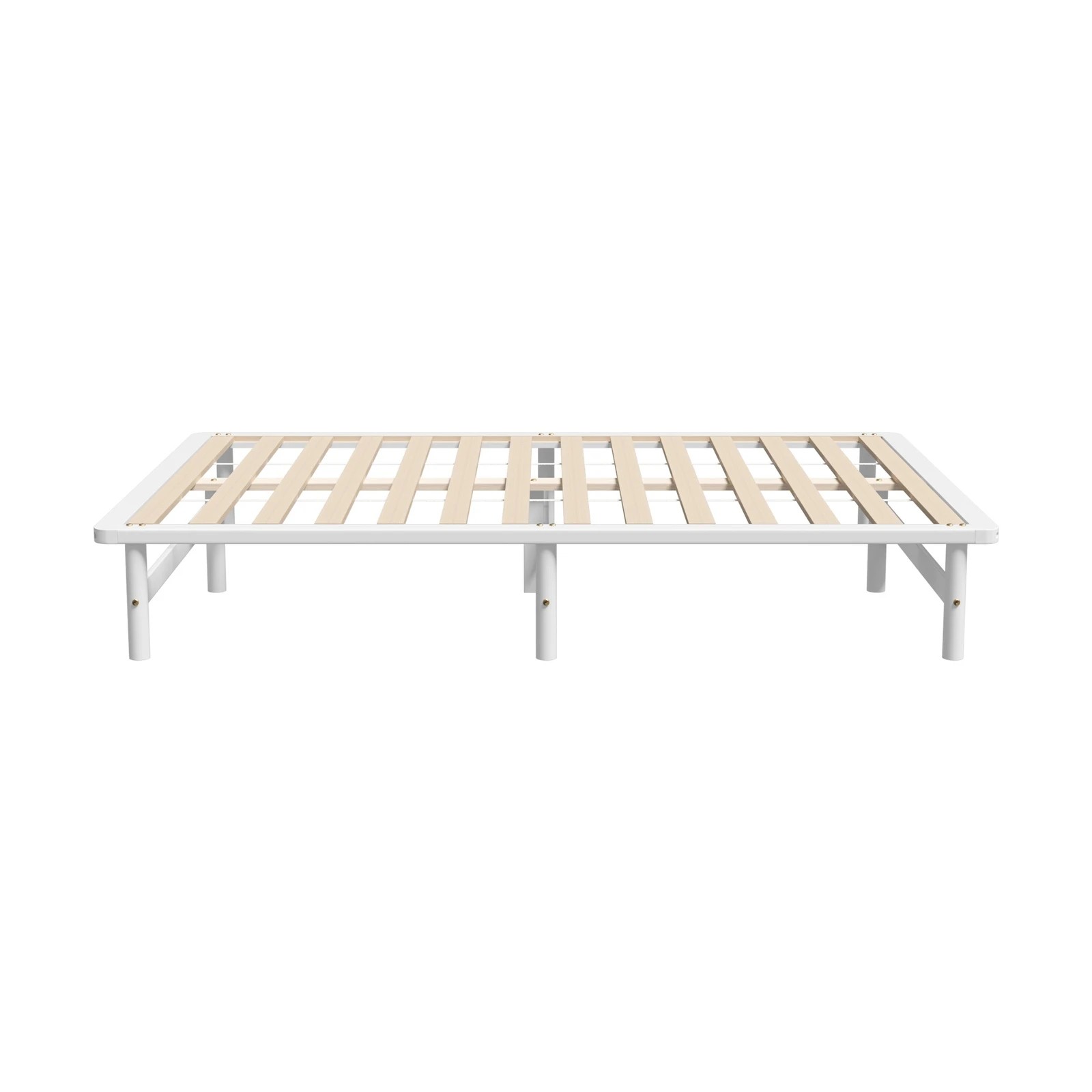 4 Oikiture Double Wooden Bed Frame Base Platform Solid Pine Timber Beds
 - White, 4 of 10