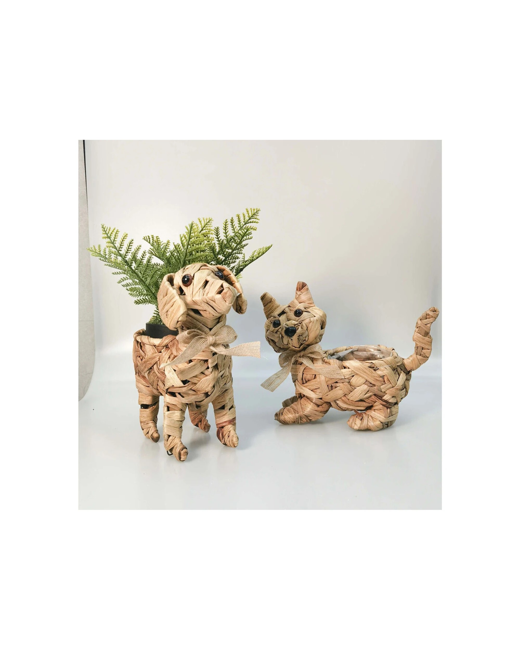 2 Urban Coconut Fibre Woven Cat Outdoor Planter Pot Material Indoor Outdoor Use 25cm - Natural, 2 of 3