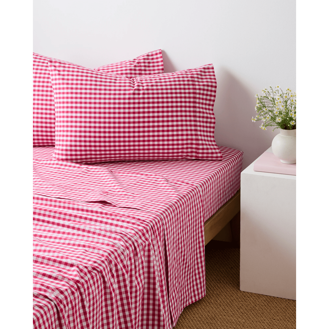 1 Target Australian Cotton Mix & Match Flat Sheet - Pink, 1 of 2