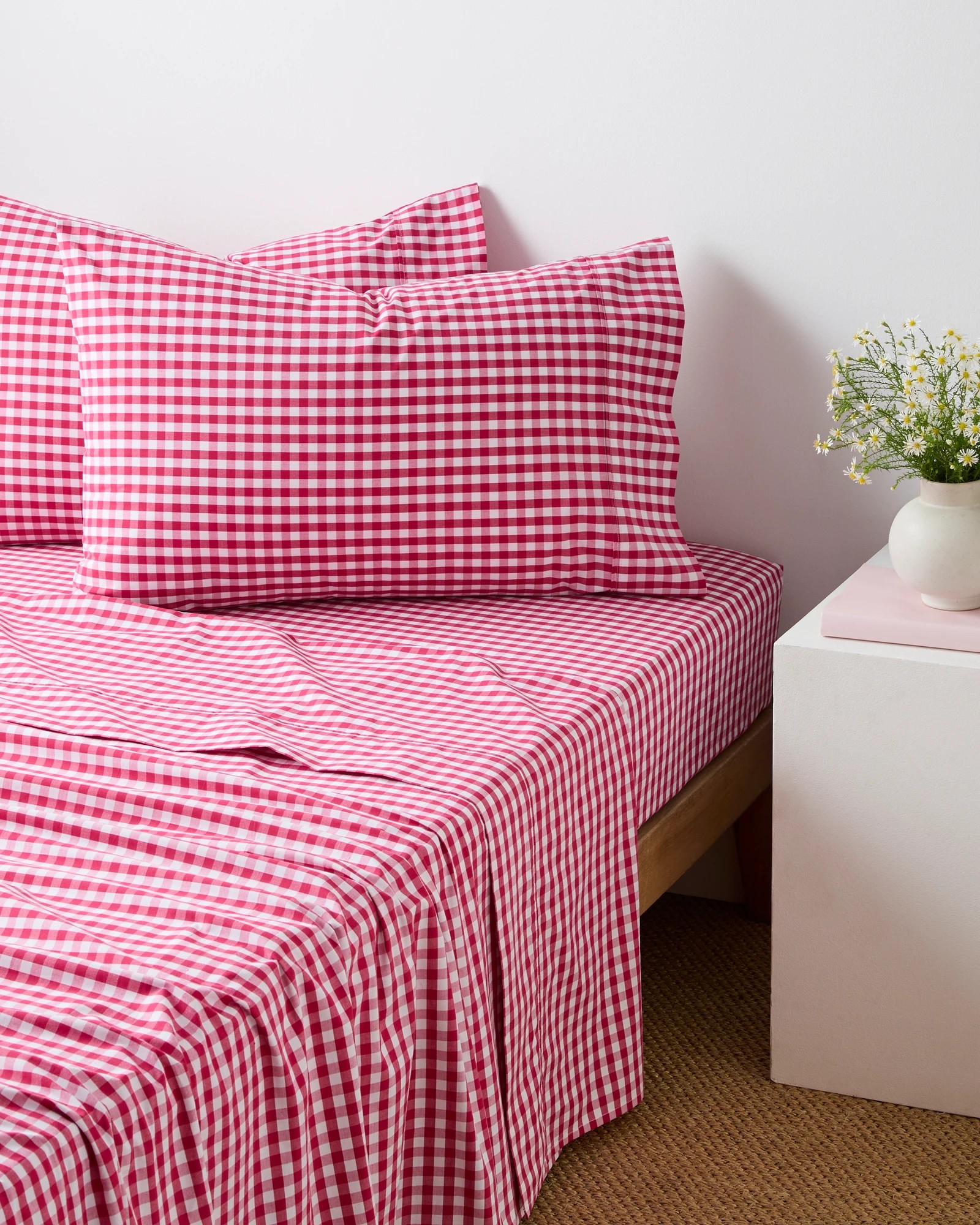 1 Target Australian Cotton Mix & Match Flat Sheet - Single Bed - Pink, 1 of 2