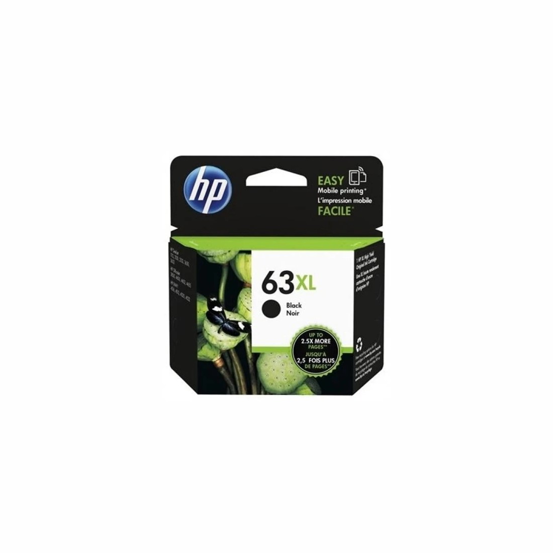 1 HP 63XL Black Noir Easy Mobile Printing Ink Cartridge, 1 of 1