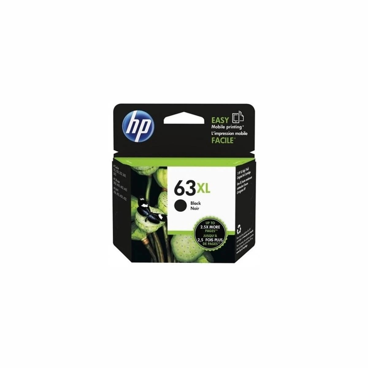 1 HP 63XL Black Noir Easy Mobile Printing Ink Cartridge, 1 of 1