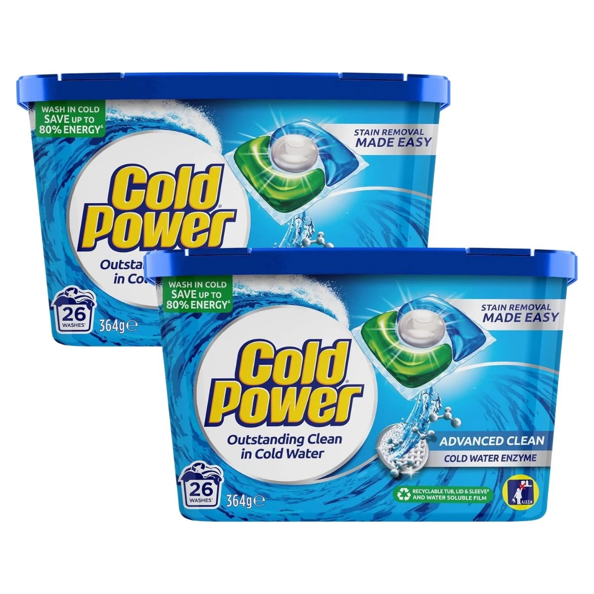 1 COLD POWER PK26 LAUNDRY CAPSULES ADVANCEDx2, 1 of 1