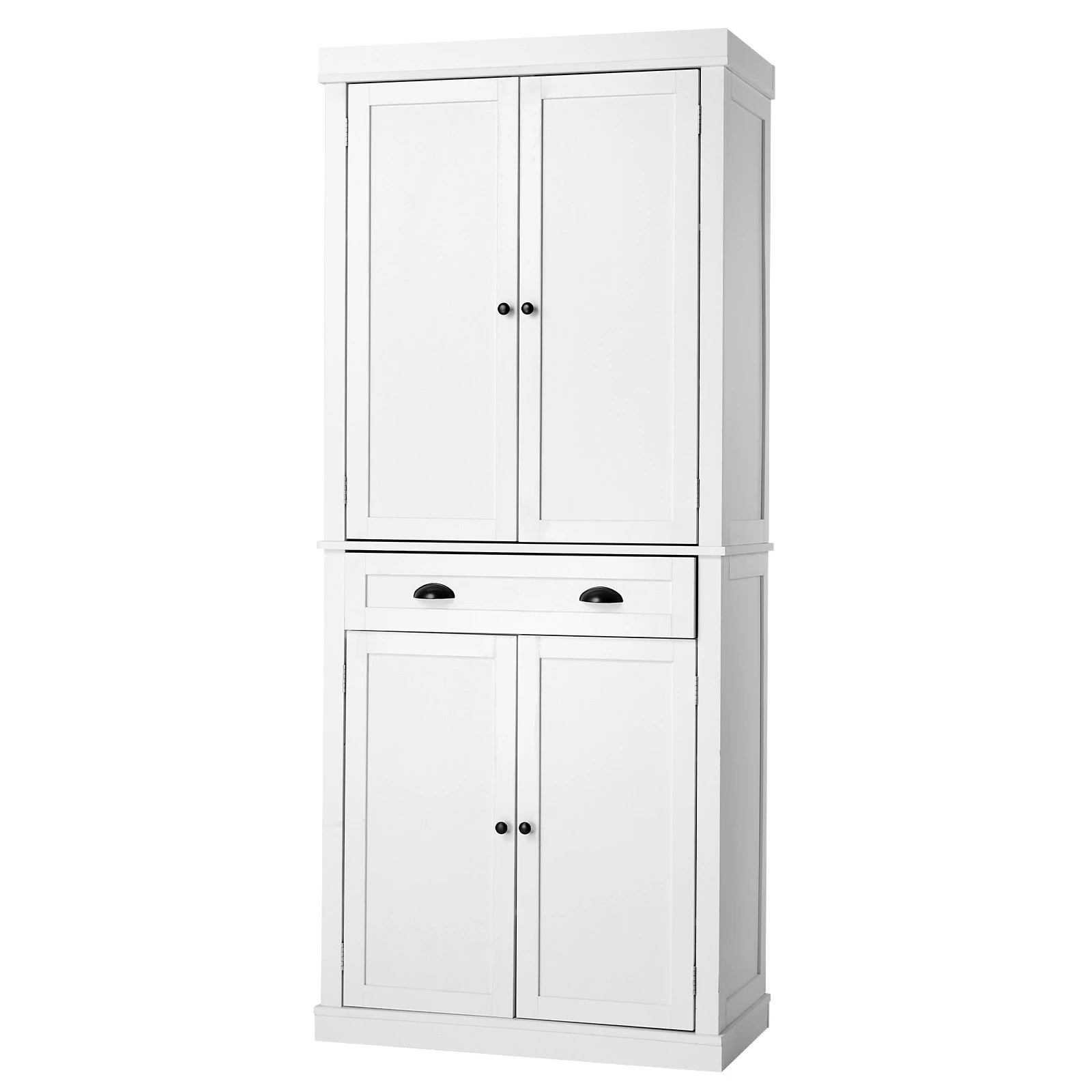 1 Oikiture Buffet Sideboard Storage Cabinet Cupboard 6-Tier Shelf - White, 1 of 9
