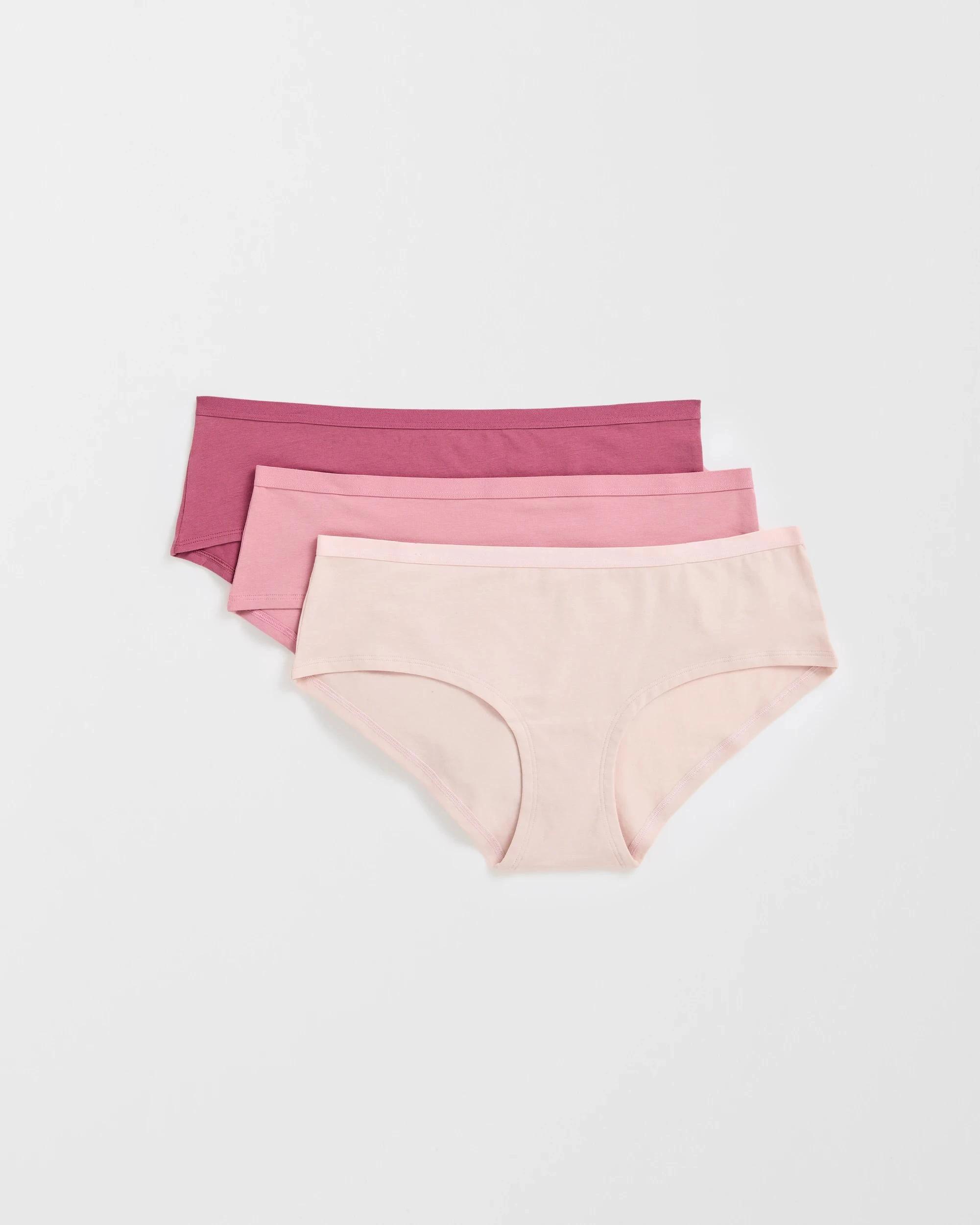 1 Lily Loves Australian Cotton Blend 3 Pack Boyleg Briefs CHALK PINK/FOXGLOVE/HAWTHRON ROSE, 1 of 4
