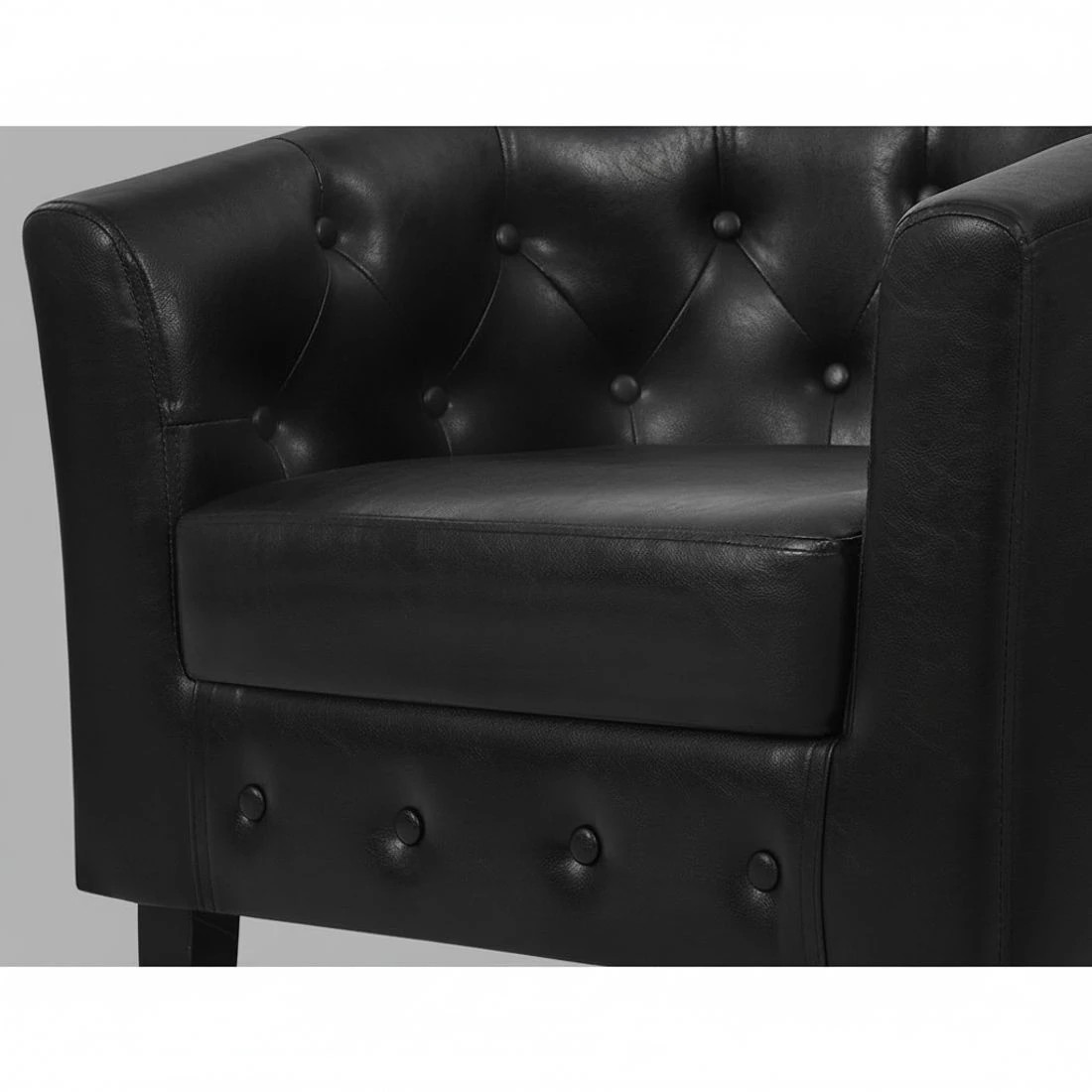 5 Artiss Armchair Set with Ottoman - Black, 5 of 7