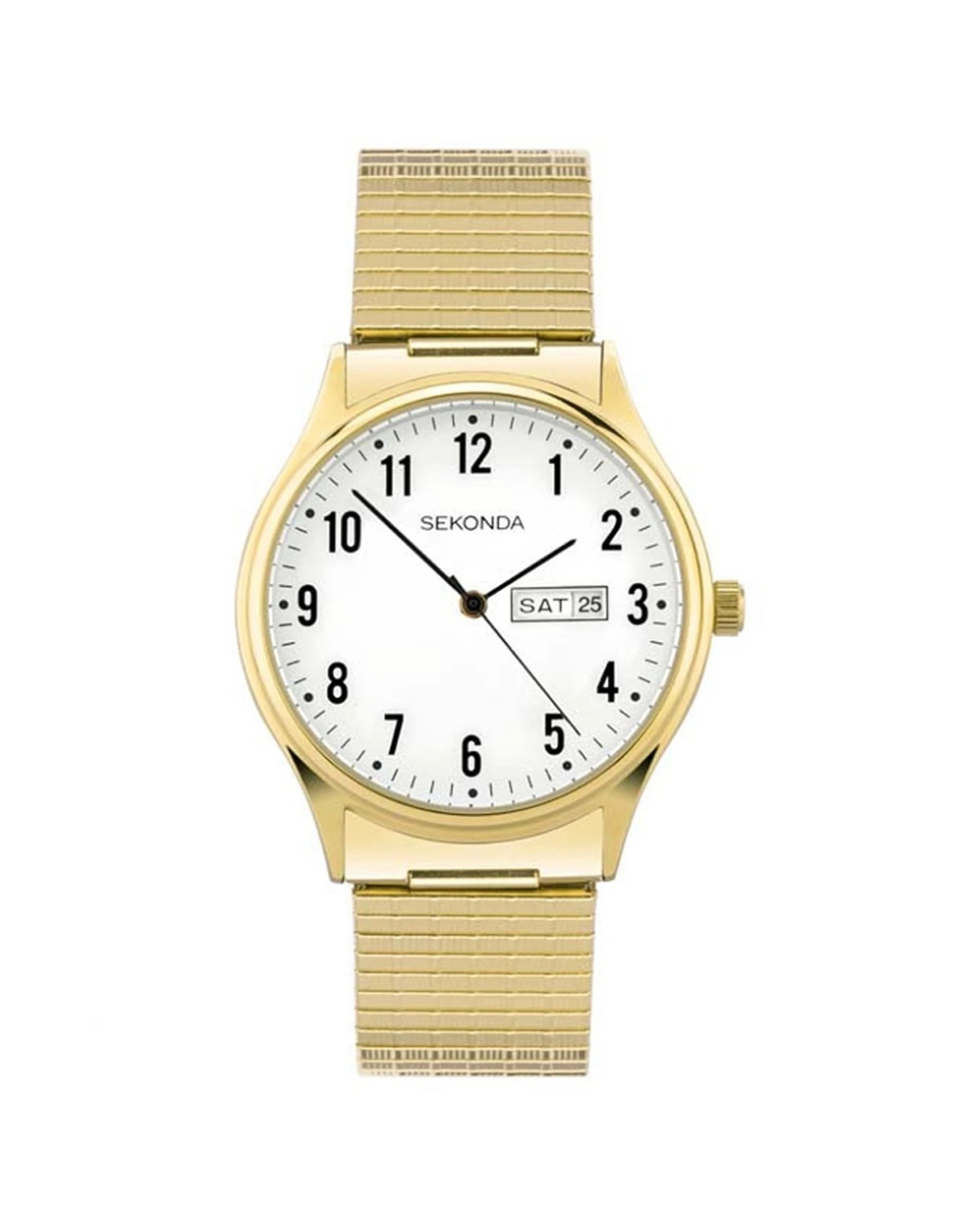 1 Sekonda Gold Watch Stainless Steel Mesh Strap 36mm Case With Day & Date, 1 of 1