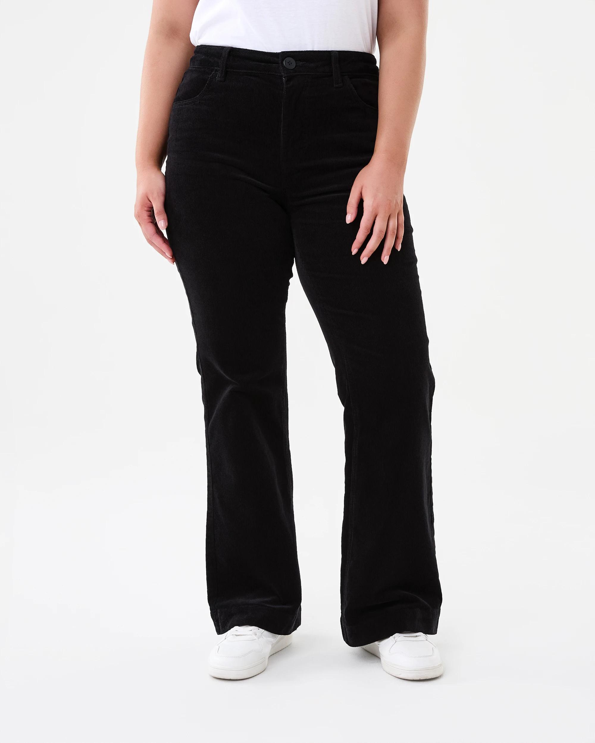 1 Corduroy Bootleg Pants Black, 1 of 7