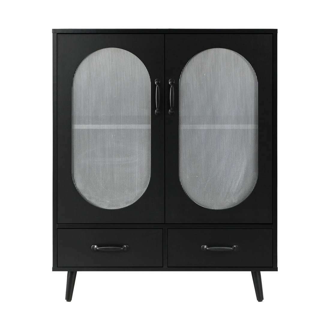 6 Oikiture Sideboard Buffet Fluted Door
 - Black, 6 of 10