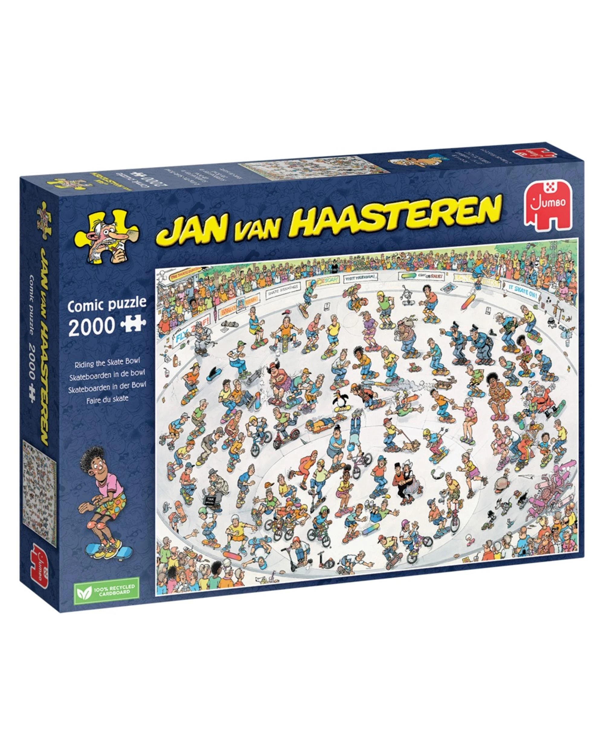 1 Jan Van Haasteren Riding the Skate Bowl 2000 Piece Jigsaw Puzzle, 1 of 2