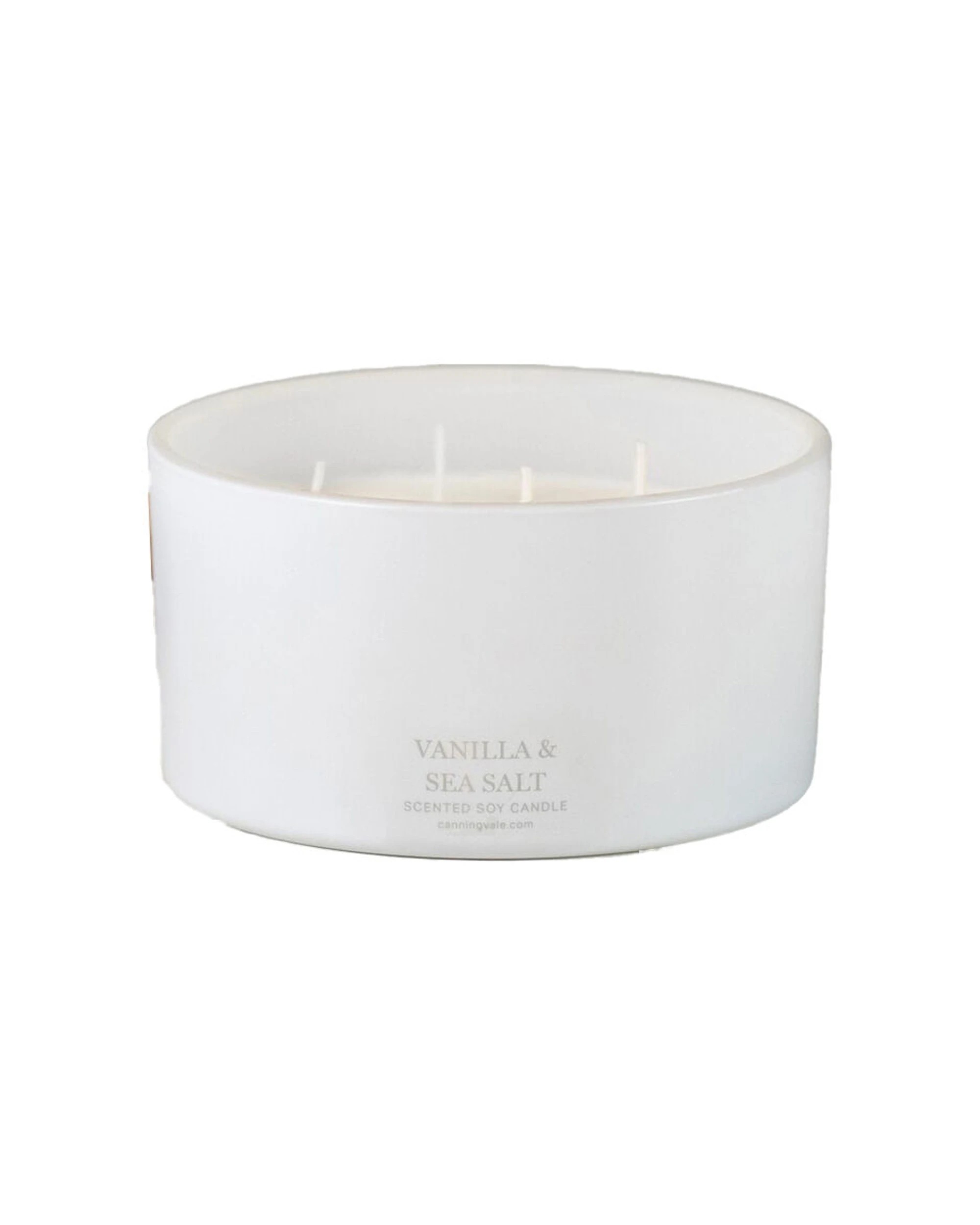 1 Canningvale Extra-Large 4 Wick Soy Wax Candle Vanilla & Sea Salt - White, 1 of 1