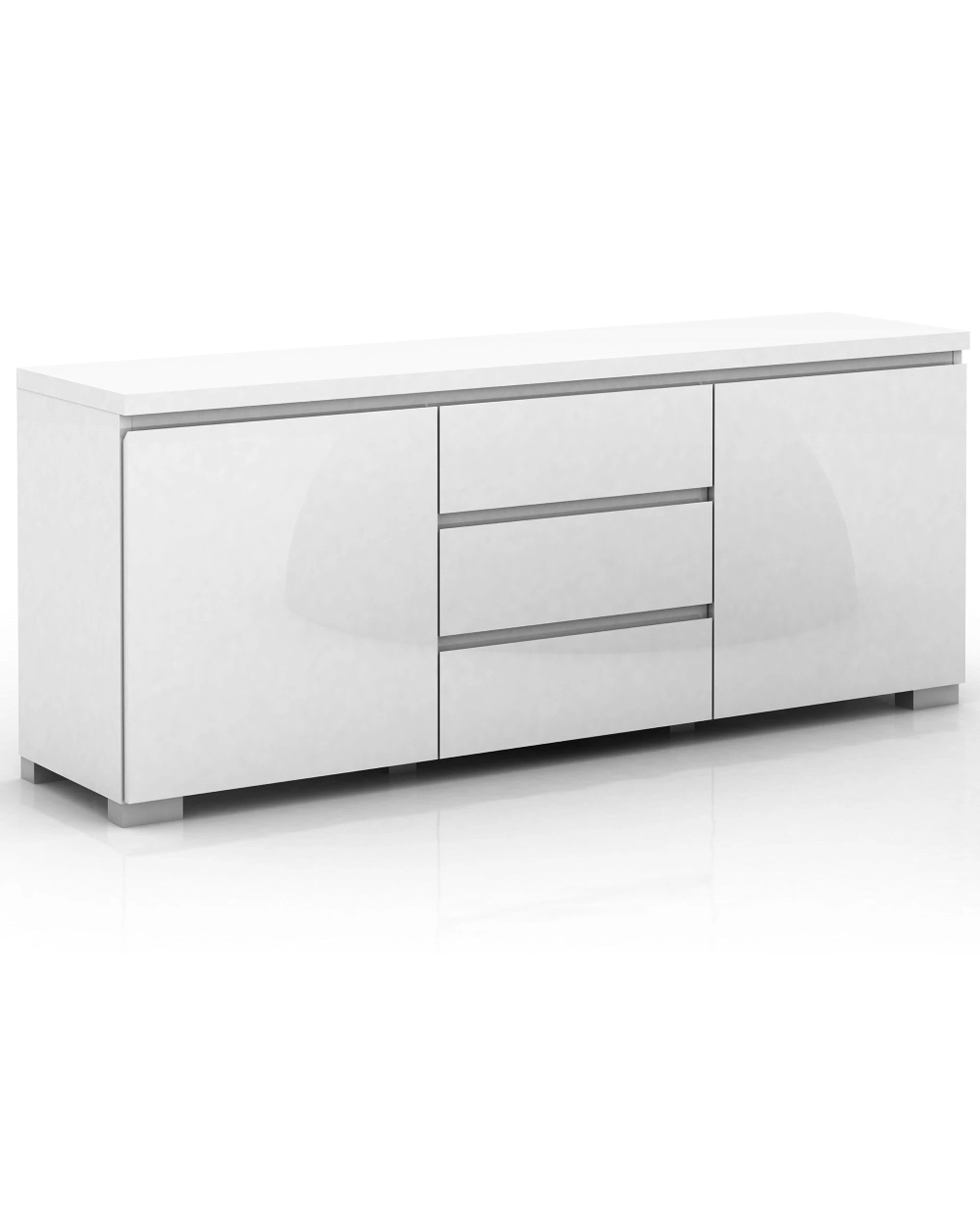 1 Alpine Bay Elara High Gloss Buffet 2 Door 3 Drawer Storage Unit Storage Furniture - White, 1 of 5
