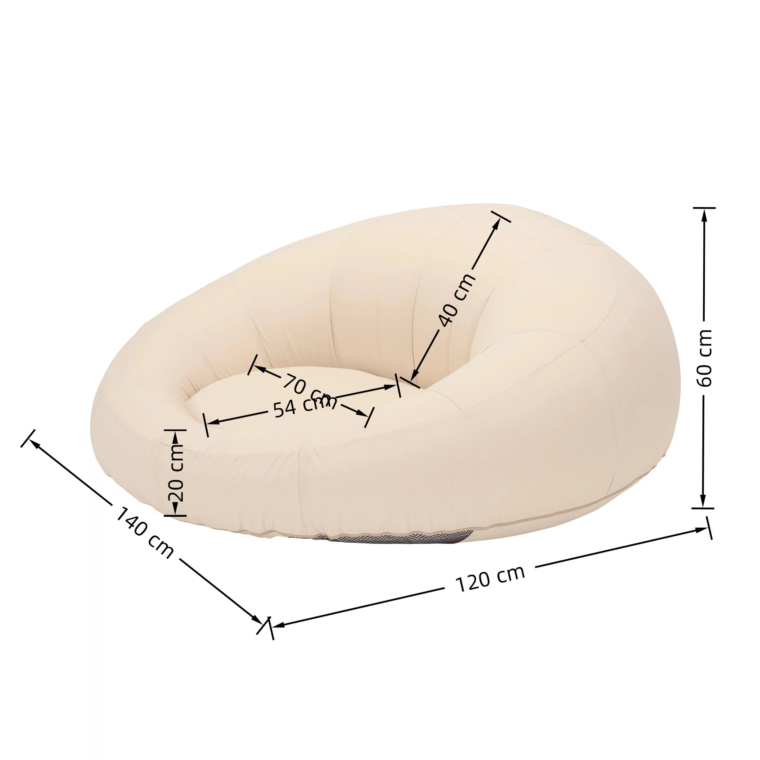 8 IHOMDEC Outdoor Bean Bag Inflatable Lounge Chair - Beige, 8 of 10