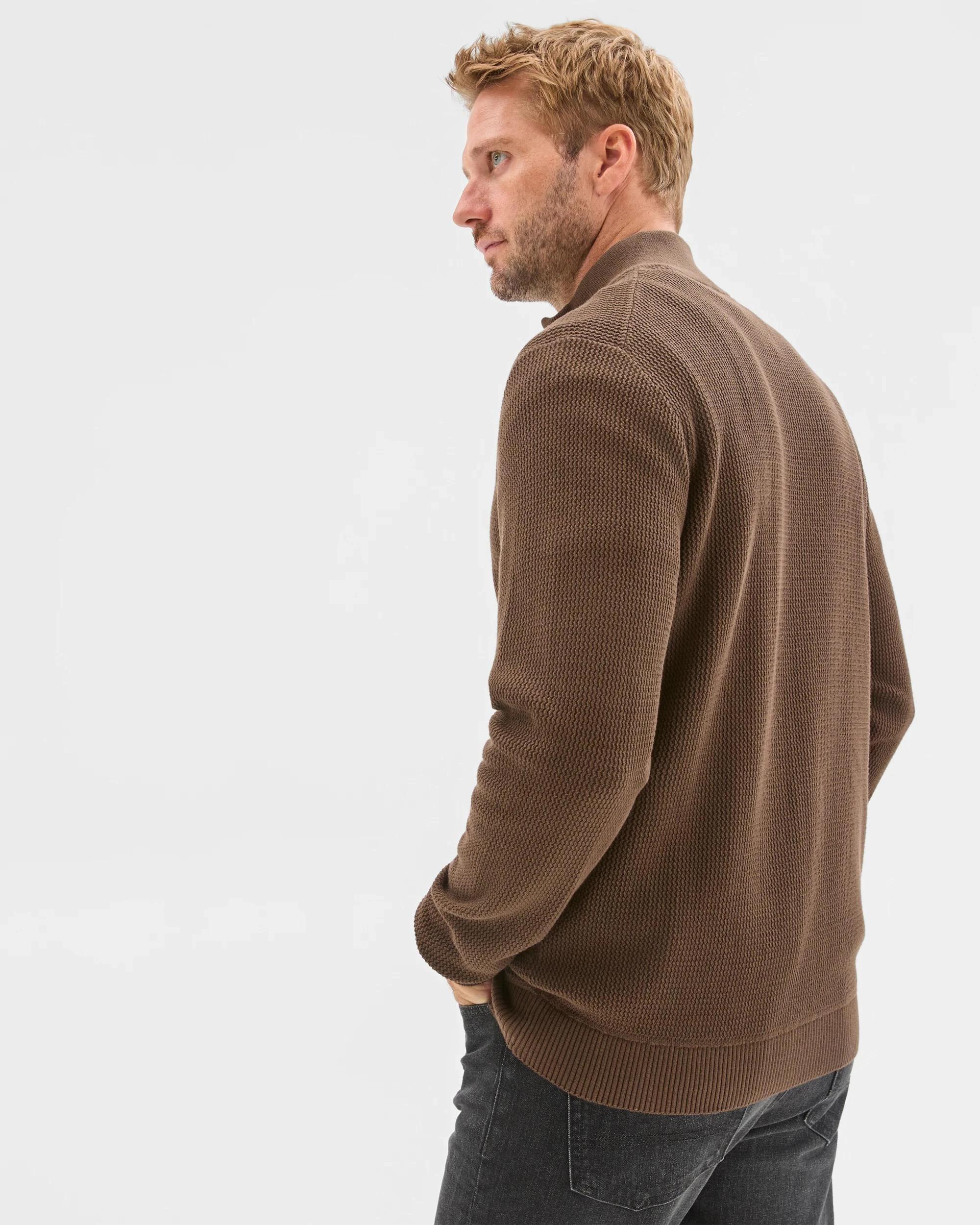 3 Target Man Australian Cotton Zip Through Knit Jumper CHOCOLATE, 3 of 5