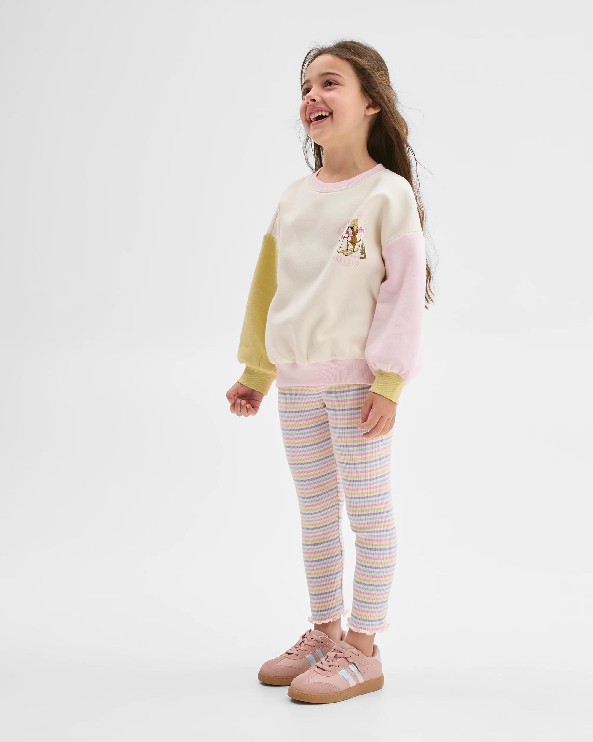 1 Target Kids Australian Cotton Rib Print Leggings RAINBOW STRIPE, 1 of 6